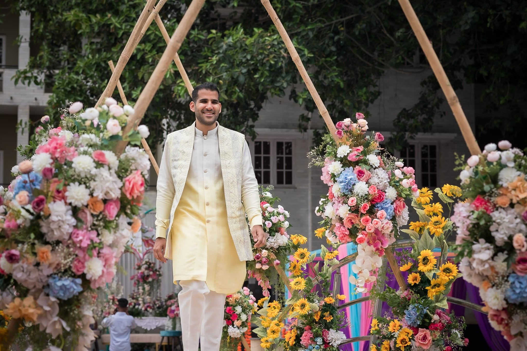 Explore the vibrant fusion of Punjabi and Chettinad cultures in this stunning destination wedding at Eagleton The Golf Resort, Bangalore. Ph