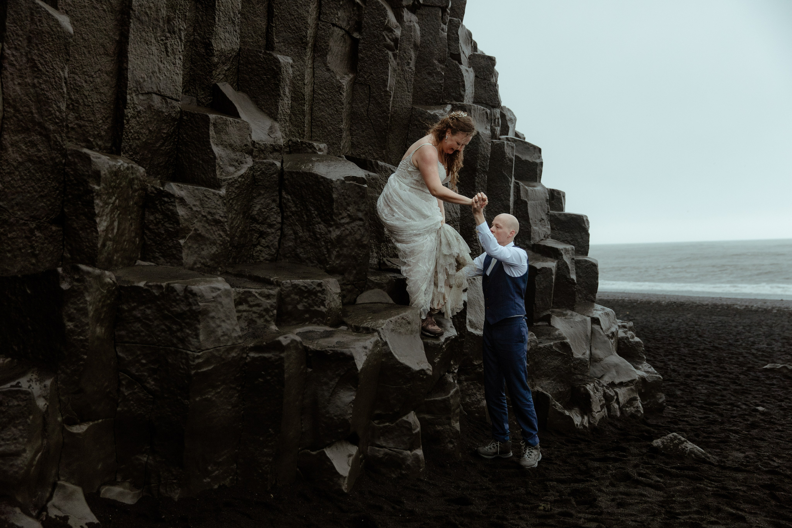 Iceland Elopement at Black Sand Beach. Iceland elopement photographer & videographer