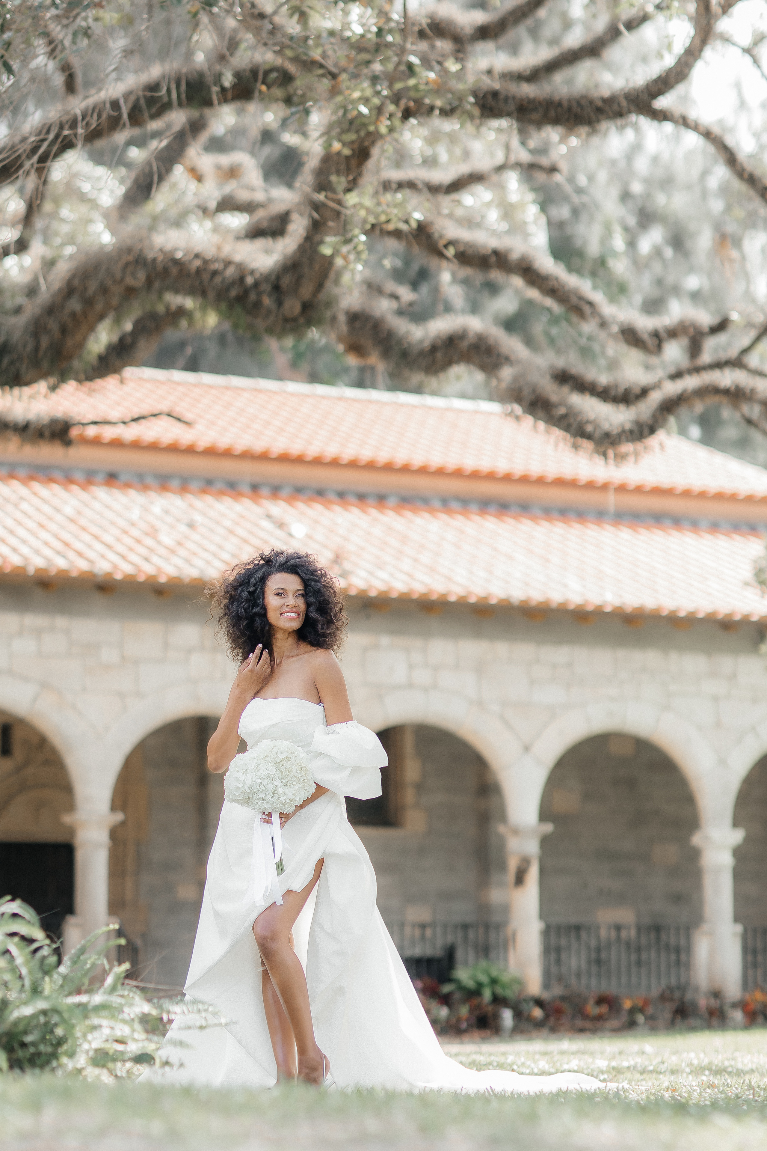 Portraits of the Brides at Spanish Monastery in Miami. Wedding Photo & Video
