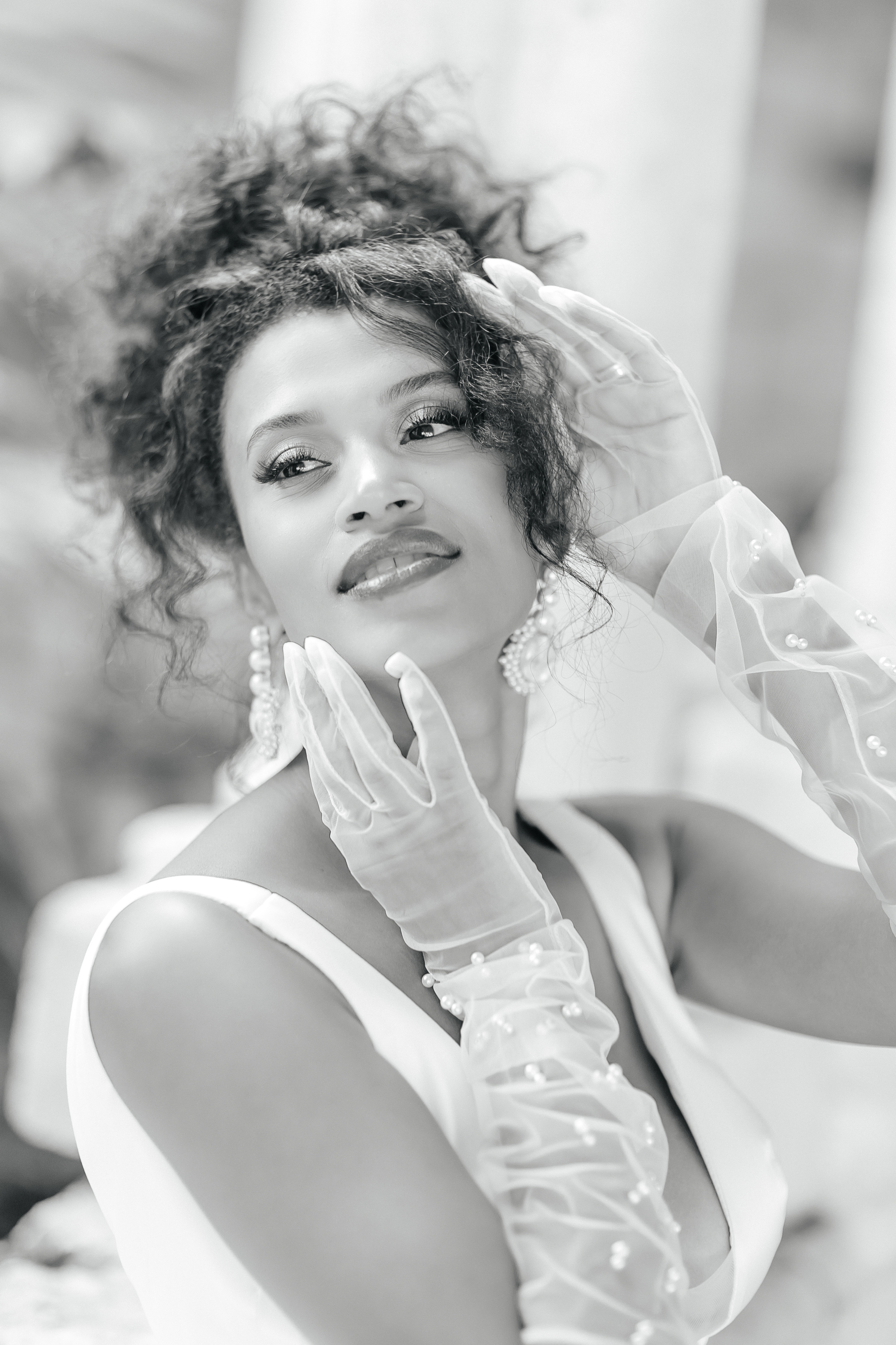 Portraits of the Brides at Spanish Monastery in Miami. Wedding Photo & Video
