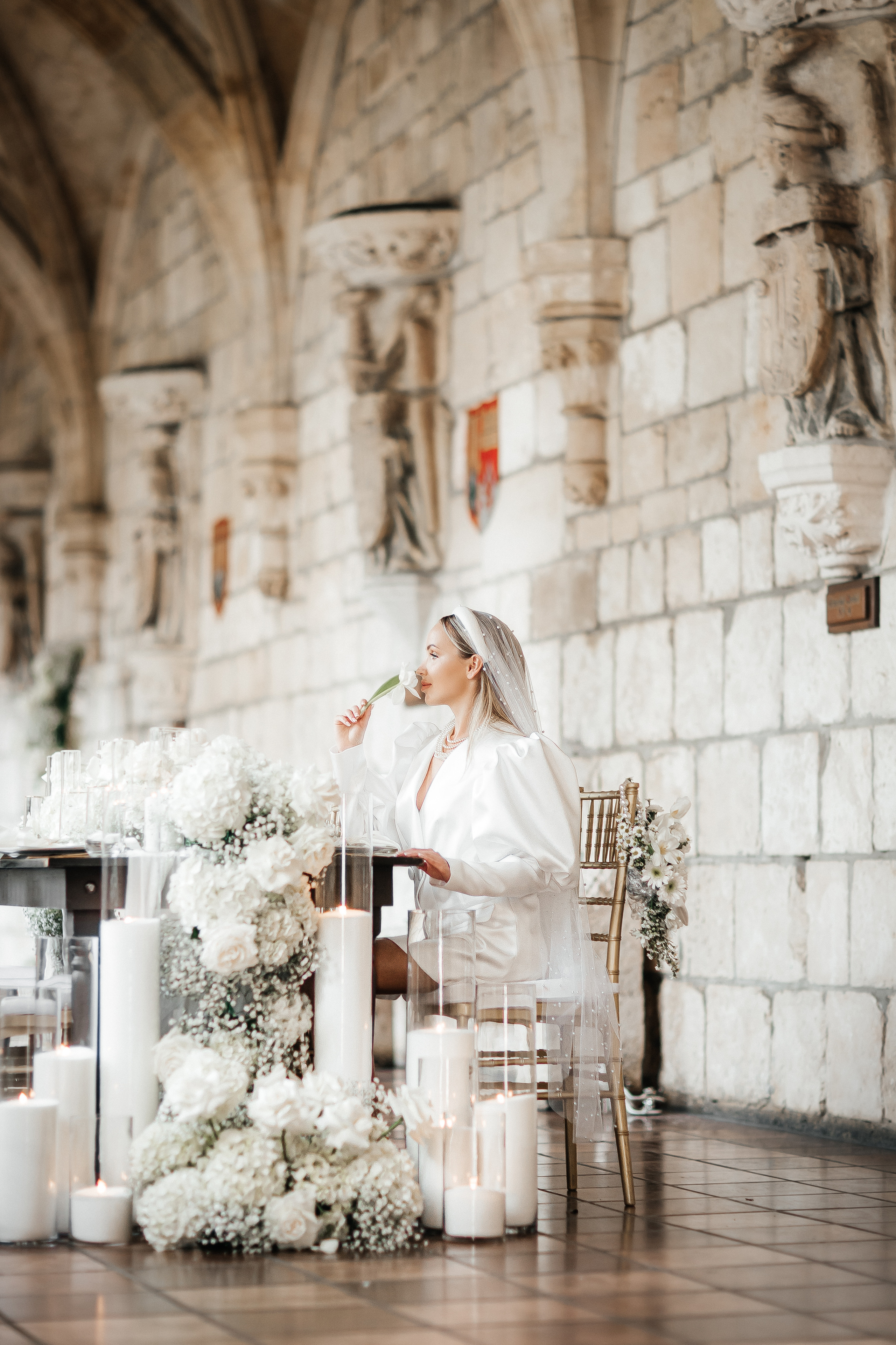 Portraits of the Brides at Spanish Monastery in Miami. Wedding Photo & Video