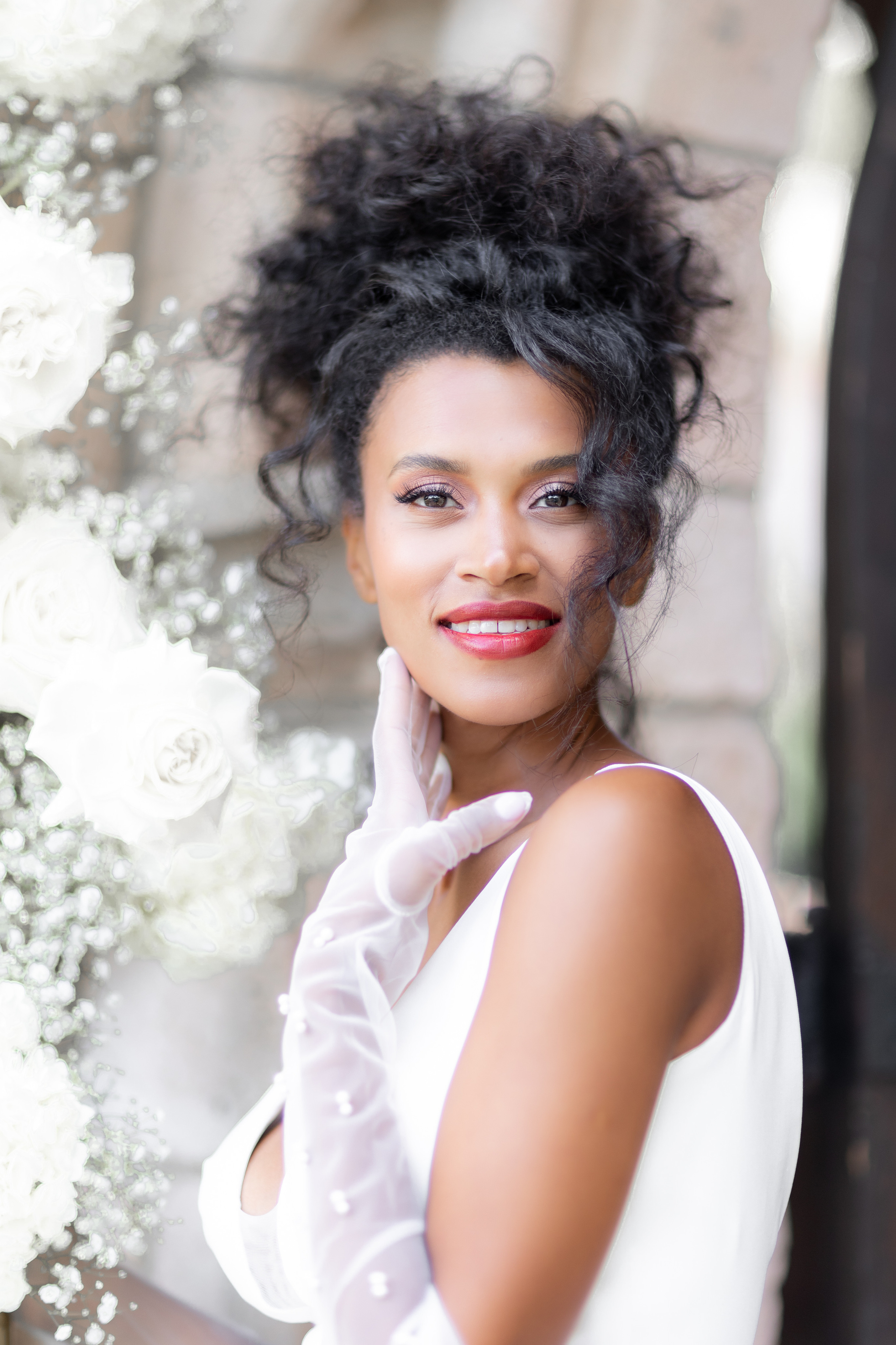 Portraits of the Brides at Spanish Monastery in Miami. Wedding Photo & Video