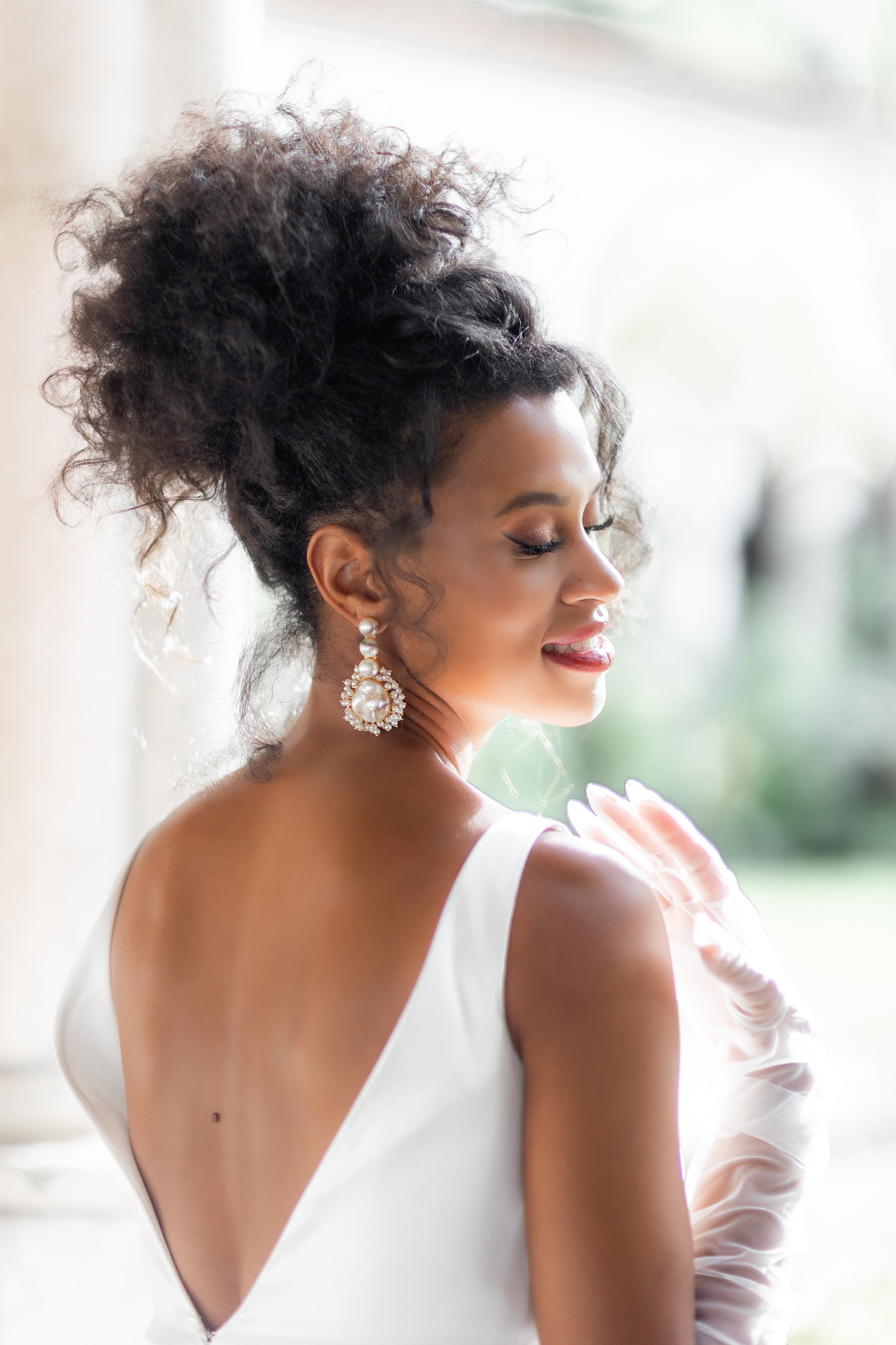 Portraits of the Brides at Spanish Monastery in Miami. Wedding Photo & Video