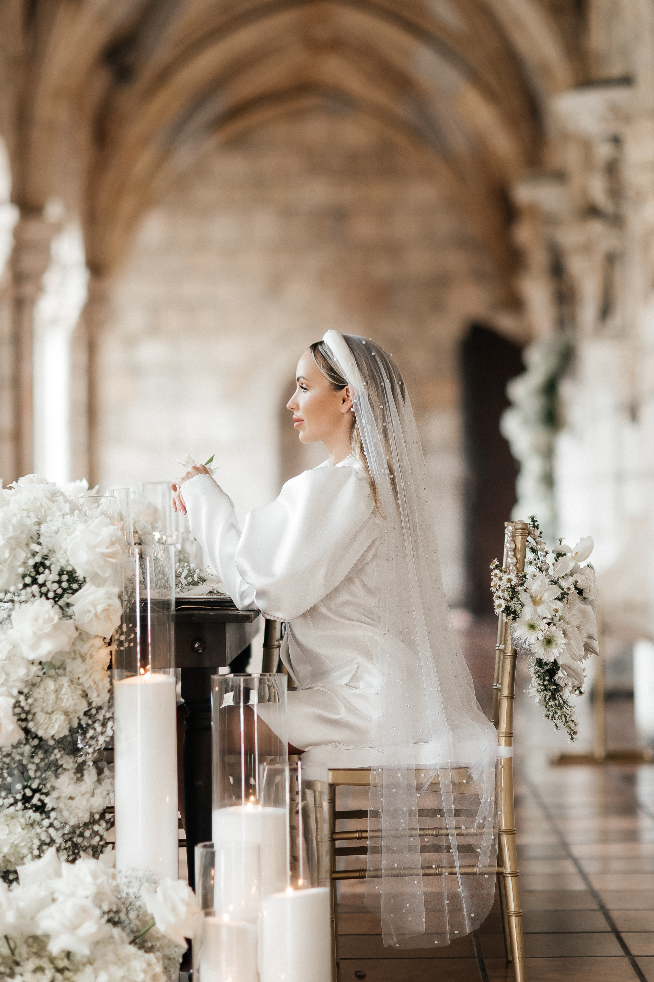 Portraits of the Brides at Spanish Monastery in Miami. Wedding Photo & Video