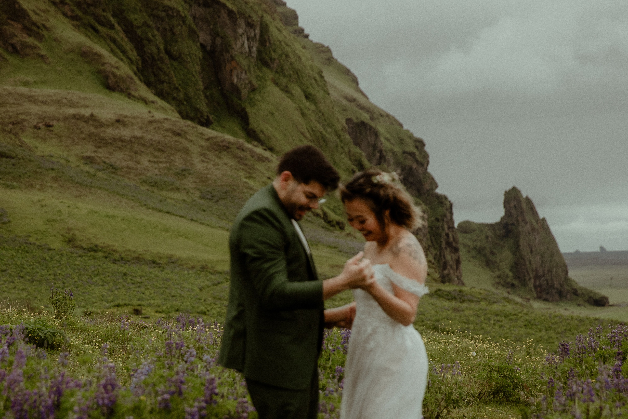Elopement at Kvernufoss Waterfall. Iceland elopement photographer & videographer