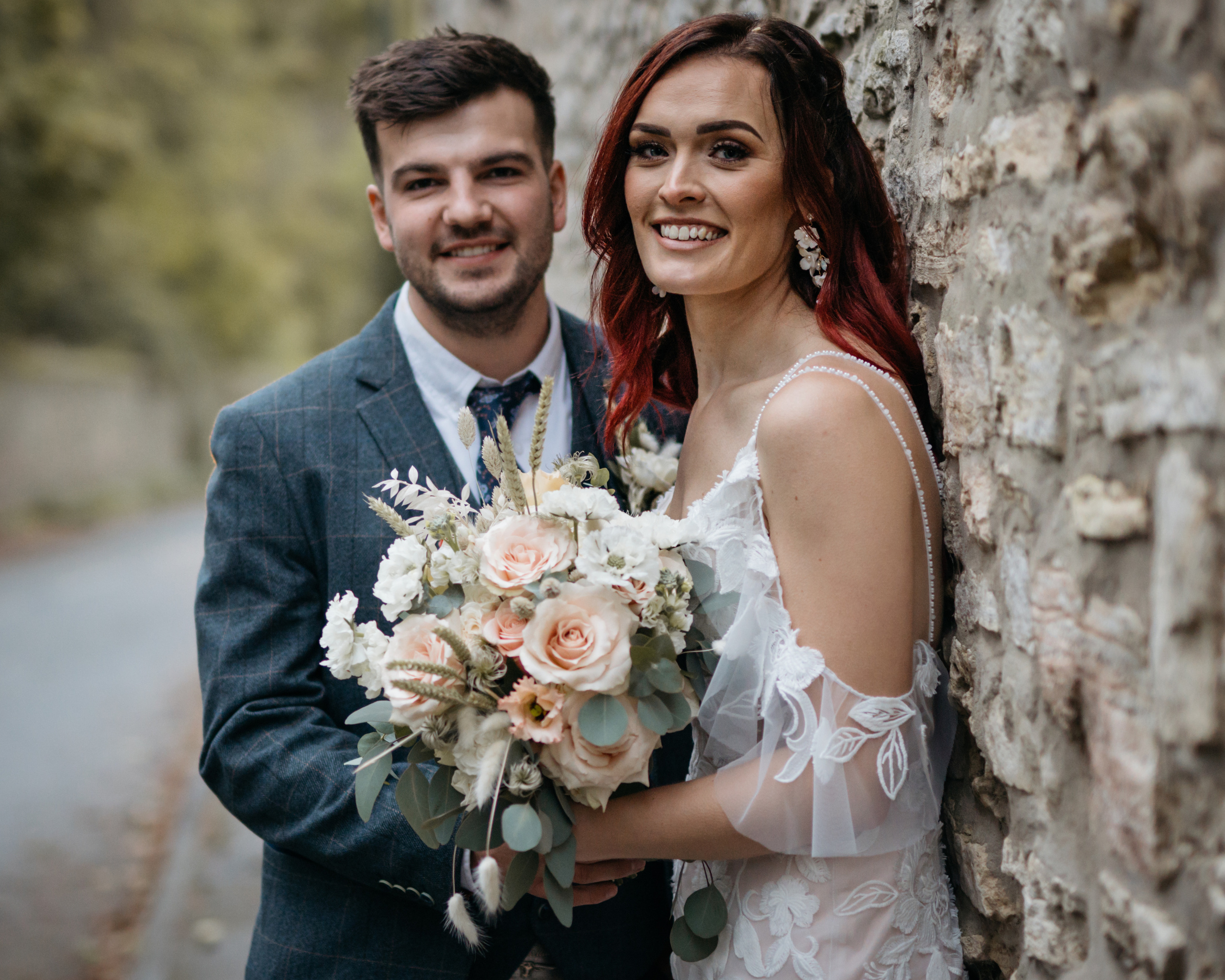 bride and groom at the photosession in west yorkshire