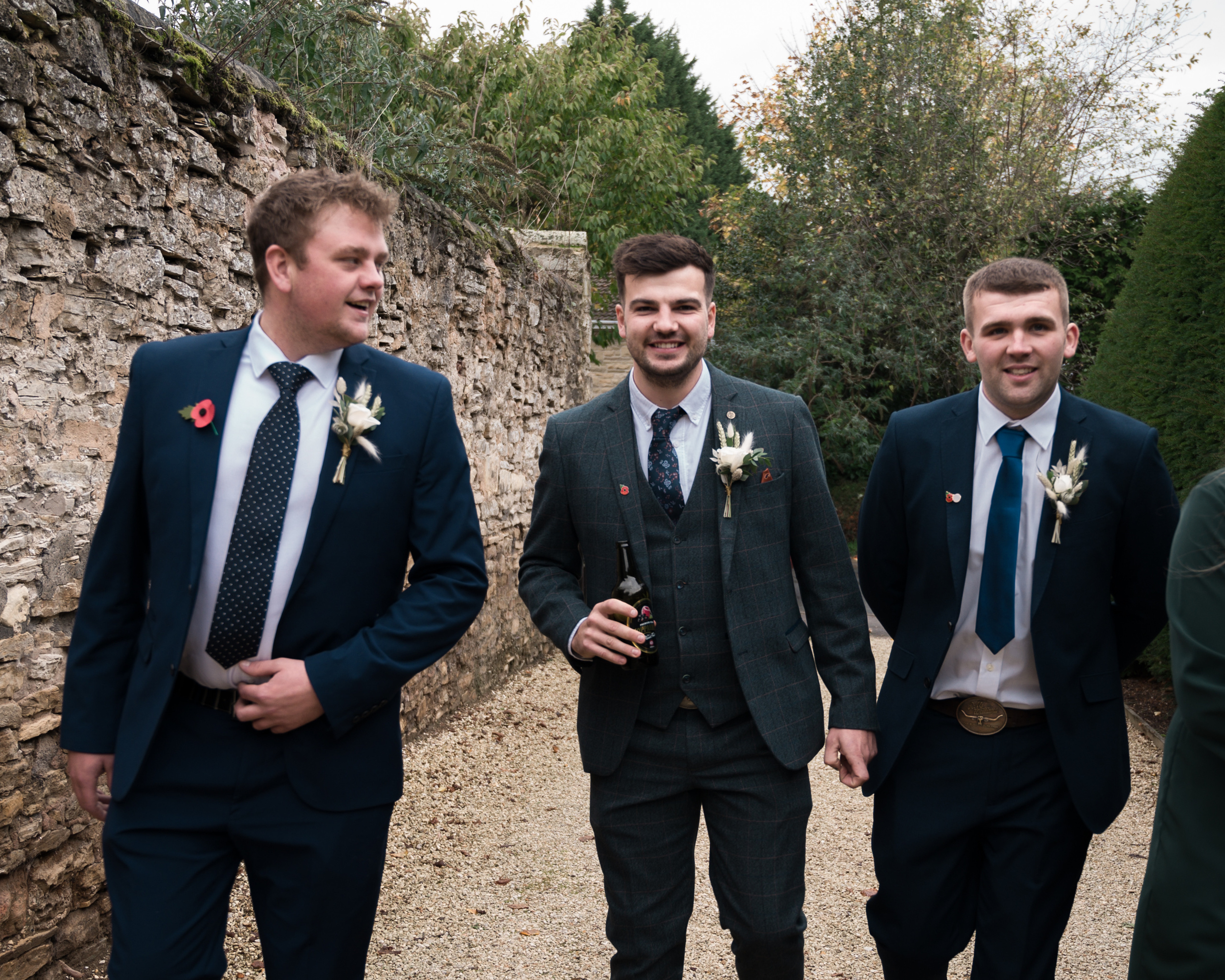 lads getting ready to see a bride