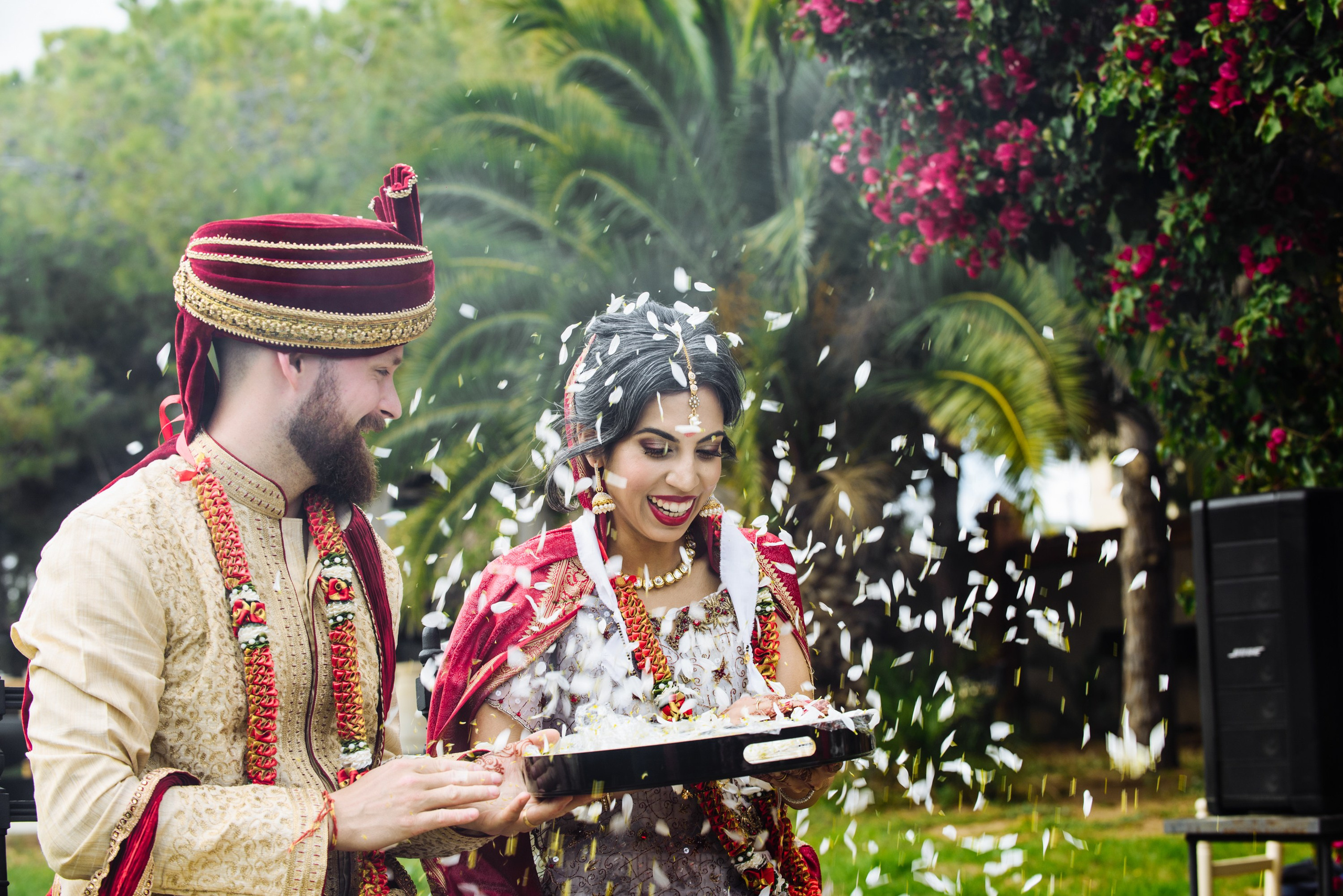 Elegancia Oriental. La Magia de una Boda India en La Gran Villa Rosa. Фотограф Екатерина Гасанова — фотосессии в Барселоне