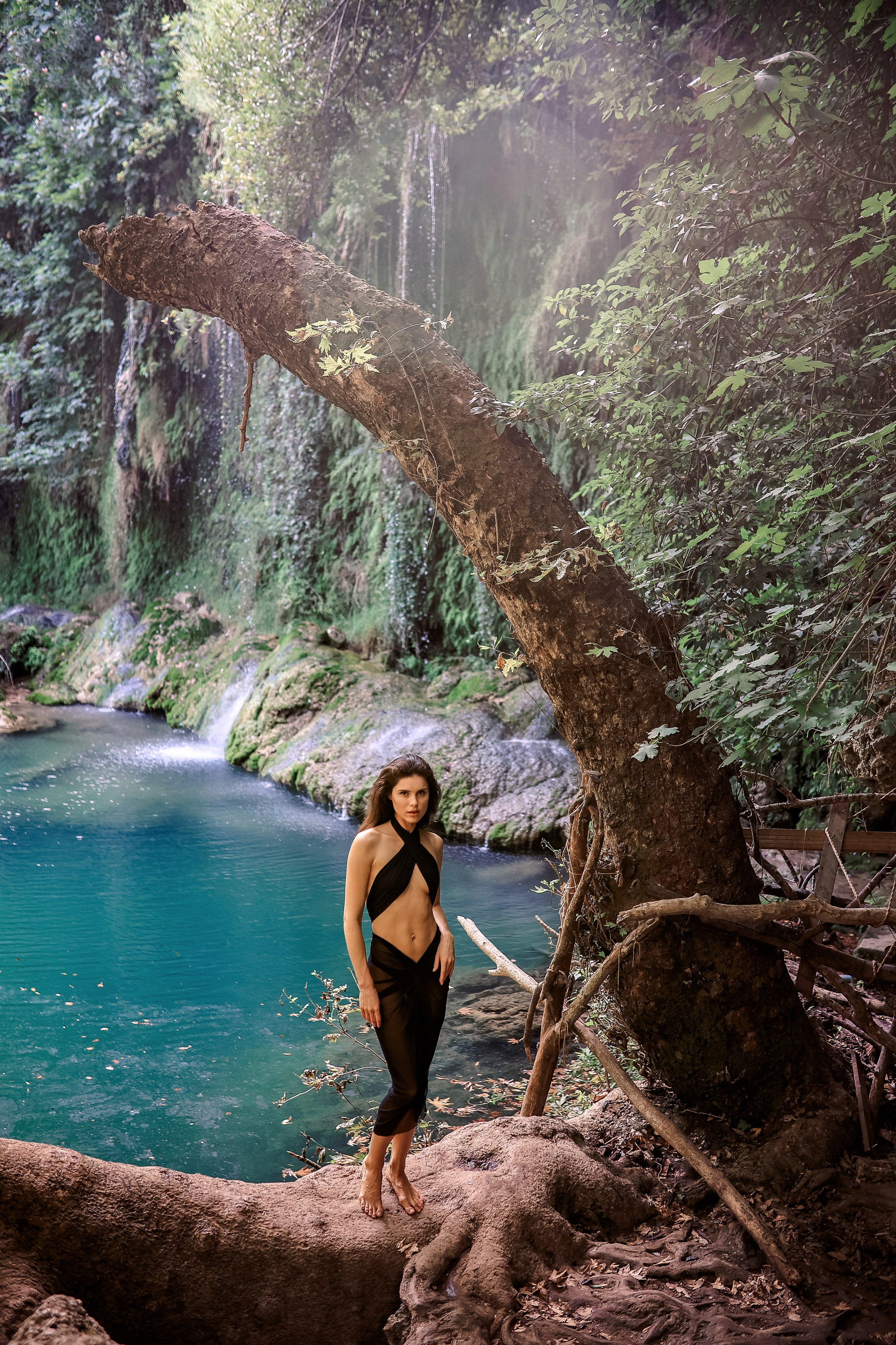 Photoshooting at Kurshunlu waterfall. Photographer in Turkey, Antalya, Kemer, Belek, Side, Kas, Fethiye