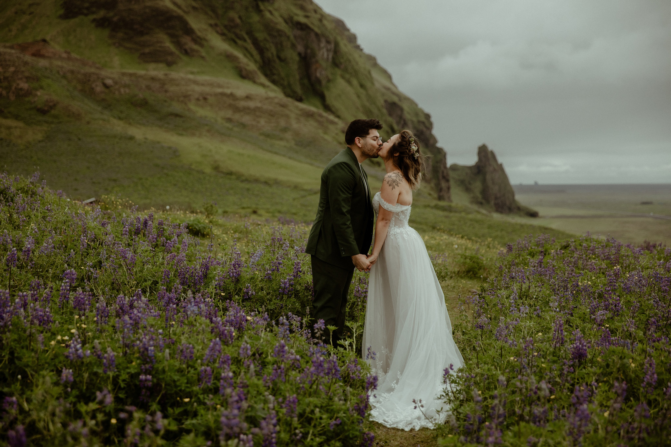 Elopement at Kvernufoss Waterfall. Iceland elopement photographer & videographer