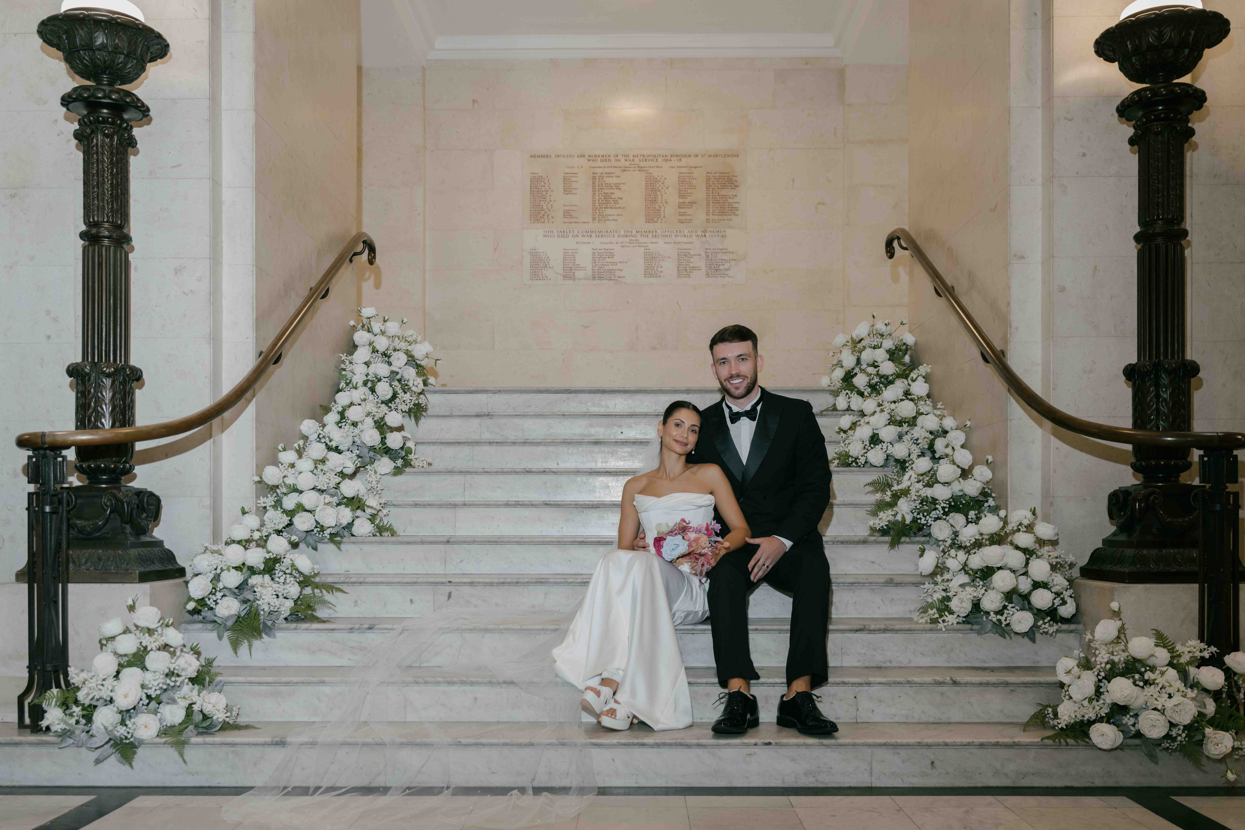 intimate wedding ceremony Marylebone Town Hall London small wedding elegant setting candid photography UK