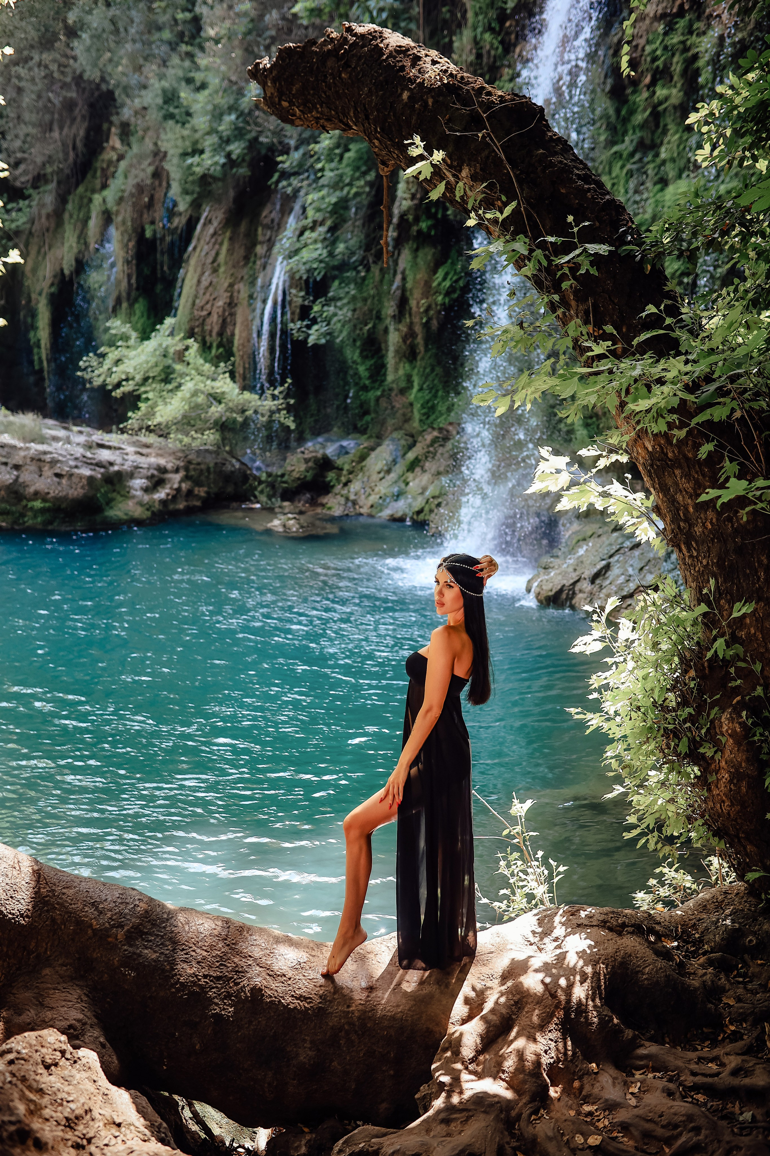 Photoshooting at Kurshunlu waterfall. Photographer in Turkey, Antalya, Kemer, Belek, Side, Kas, Fethiye