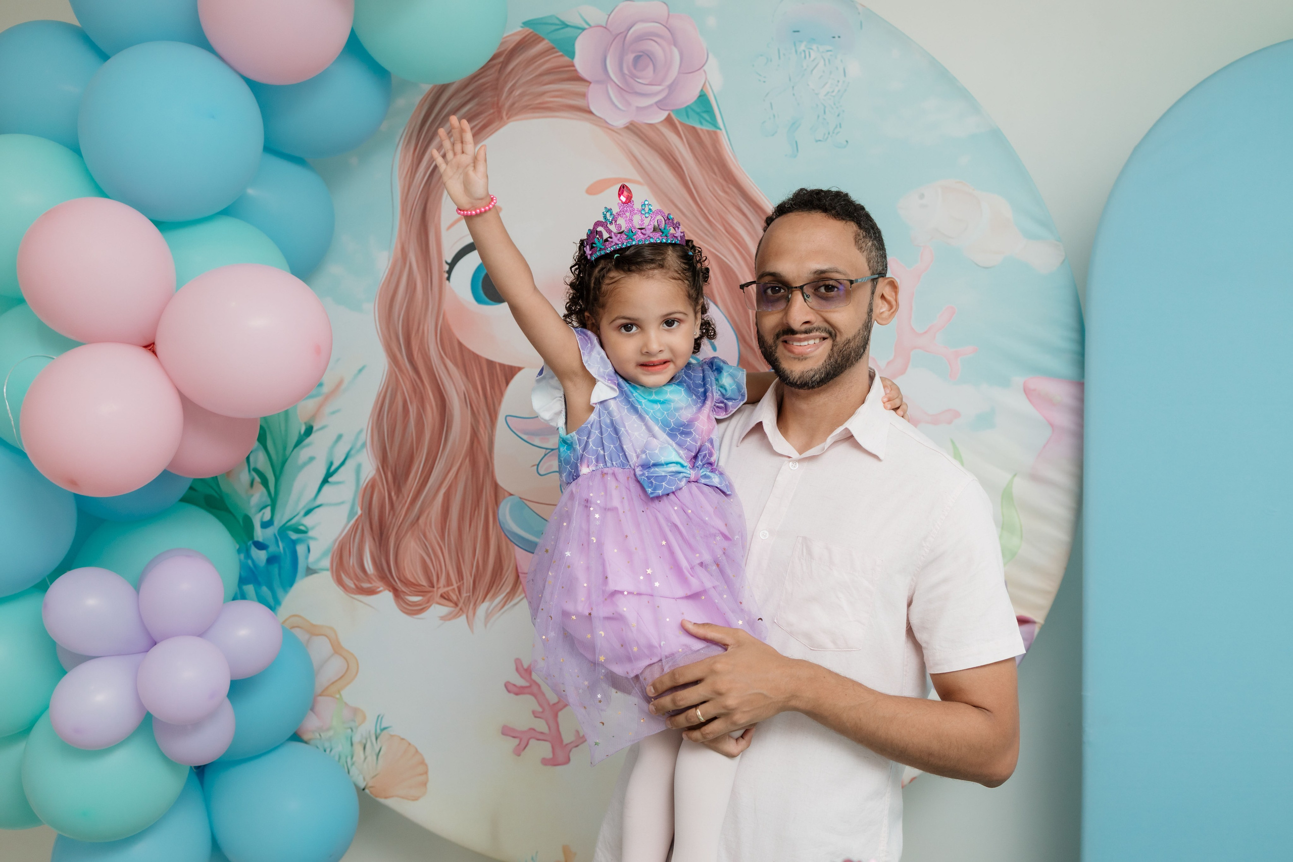 Família reunida para a foto do bolo