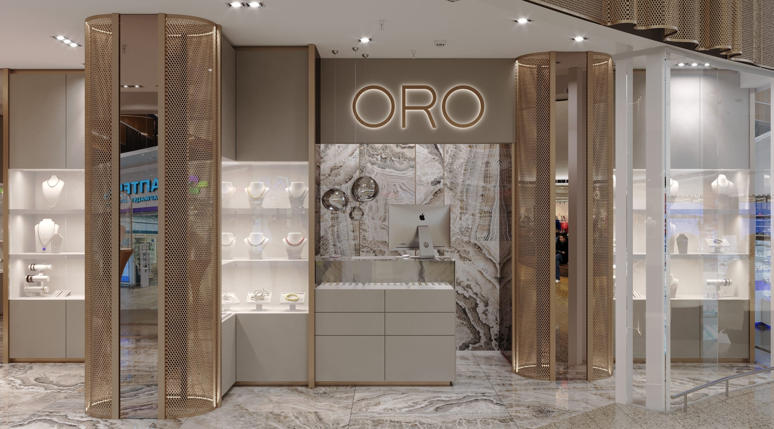 ORO ЮВЕЛИРНЫЙ САЛОН. Дизайн интерьера и 3D-визуализация | AB Design Buro