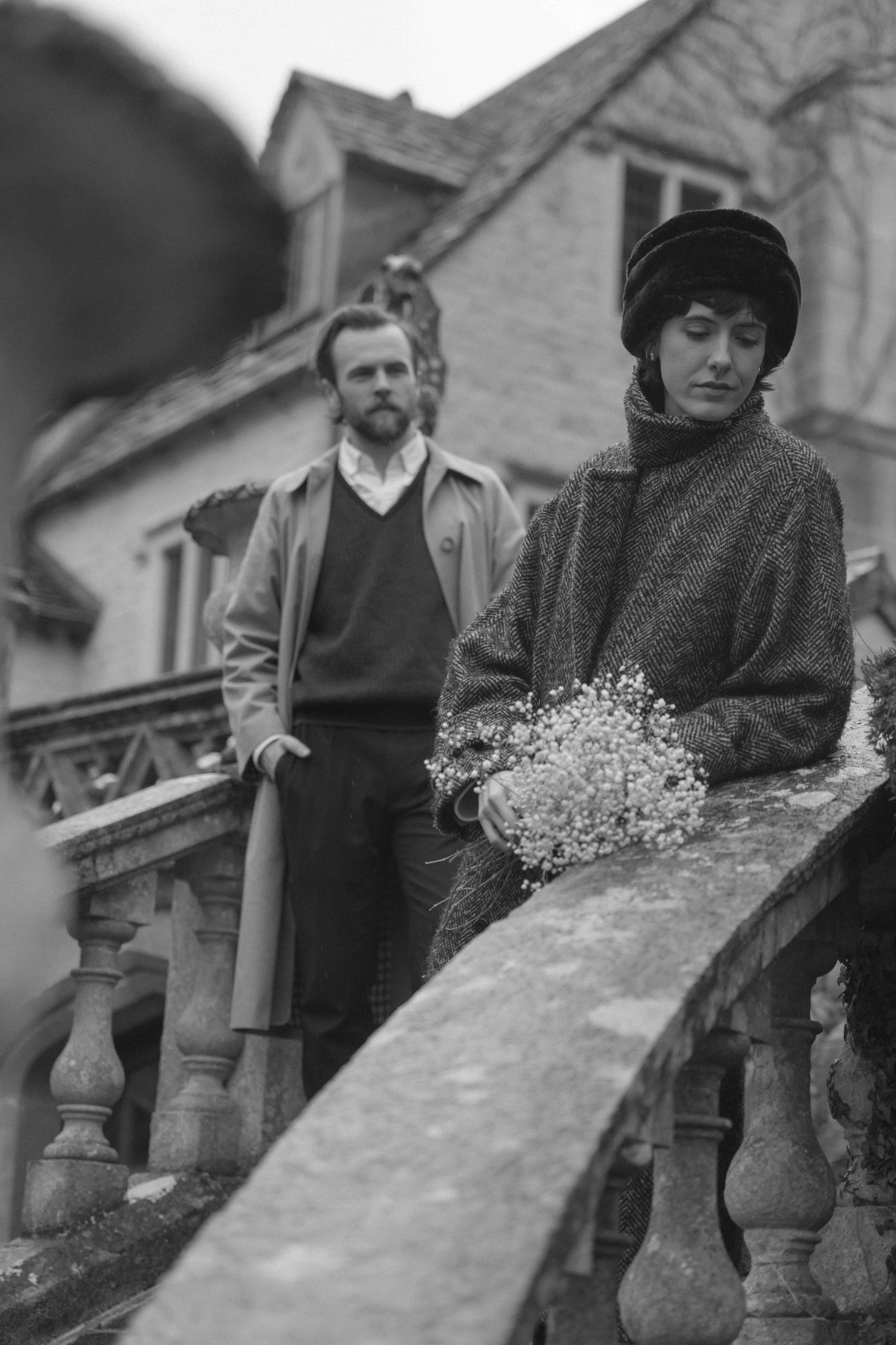 Rainy Engagement Photoshoot in Castle Combe, Cotswolds | Cinematic Love Story. London Wedding Photographer | Engagement & Proposal Photography by Natasha Ferreira
