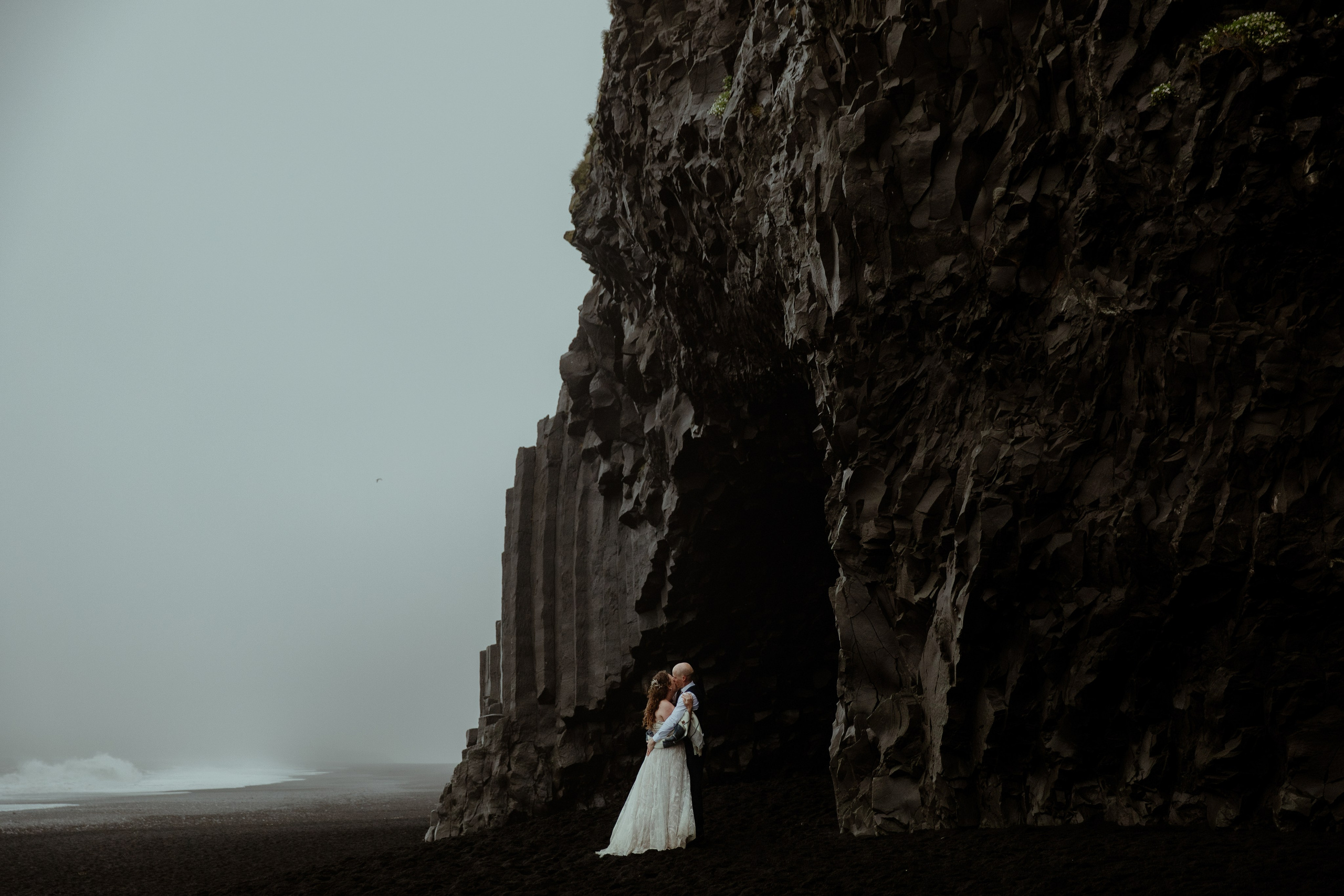 Iceland Elopement at Black Sand Beach. Iceland elopement photographer & videographer