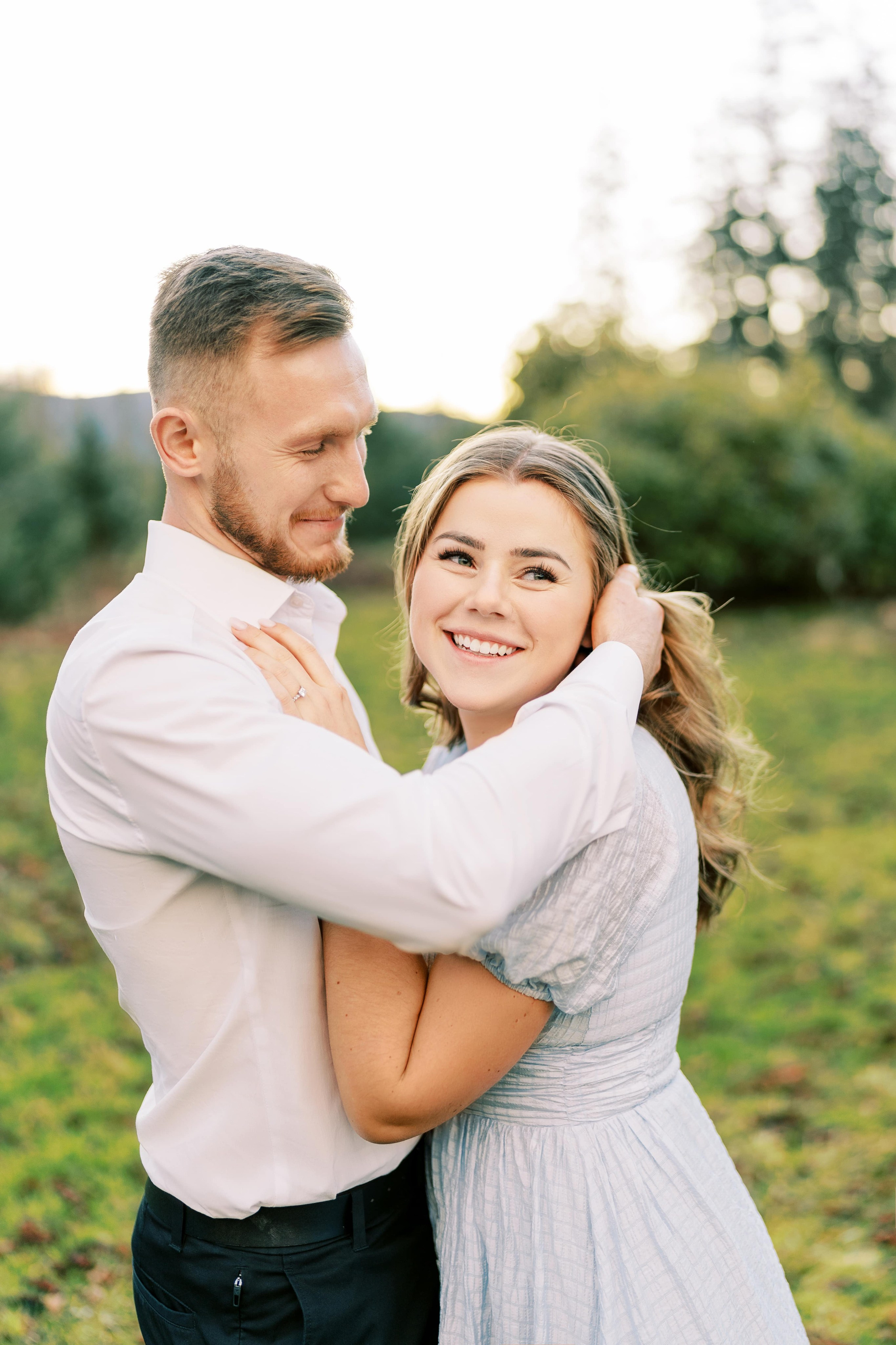 Engagement photo shoot/ Dmitry and Julia/ February 2024. North Bend, Washington. EVAN ARISTOV WEDDING PHOTOGRAPHY — Seattle Wedding Photographer