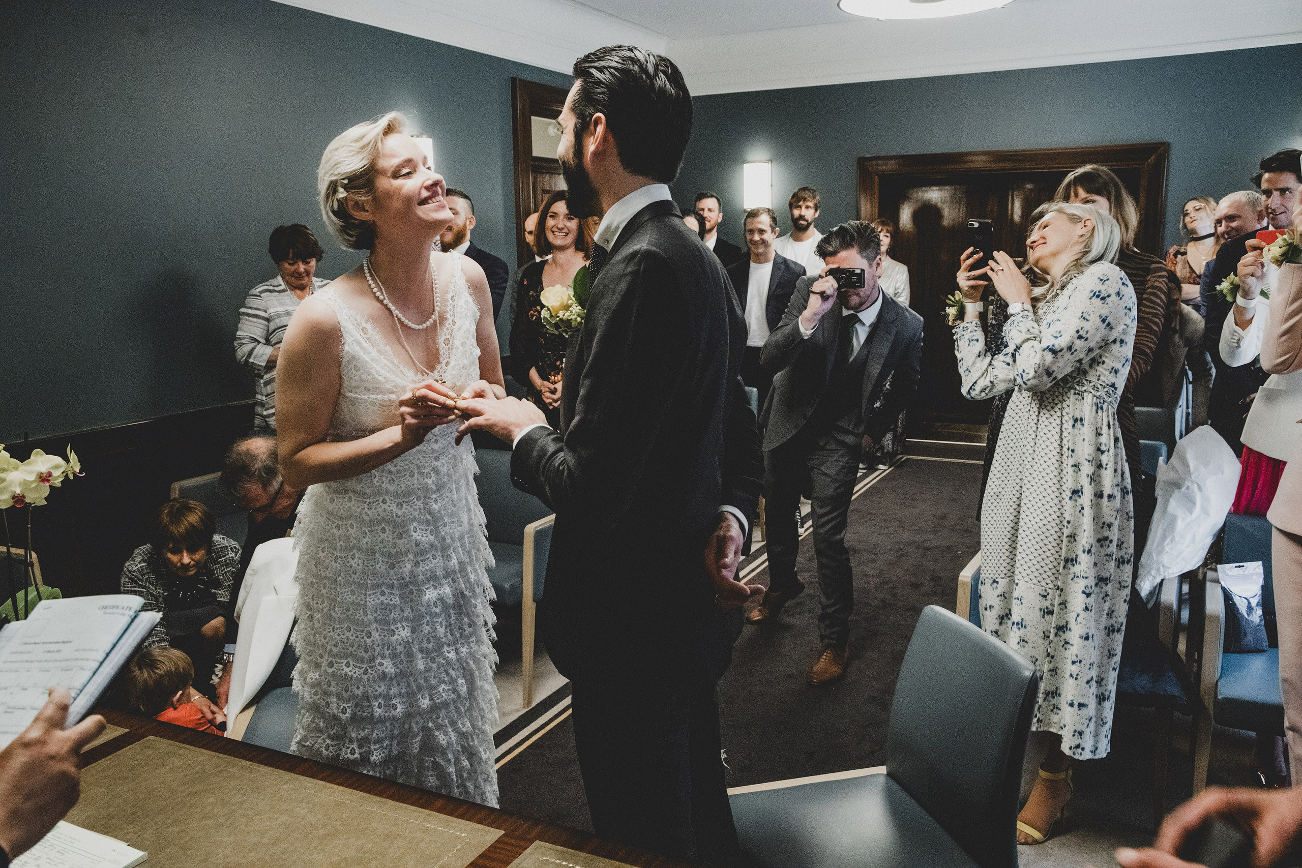wedding ceremony photographed in a documentary style