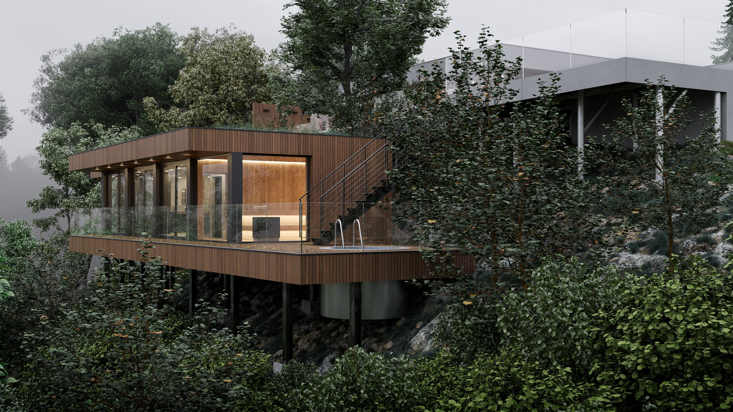 Návrh novostavby wellness.