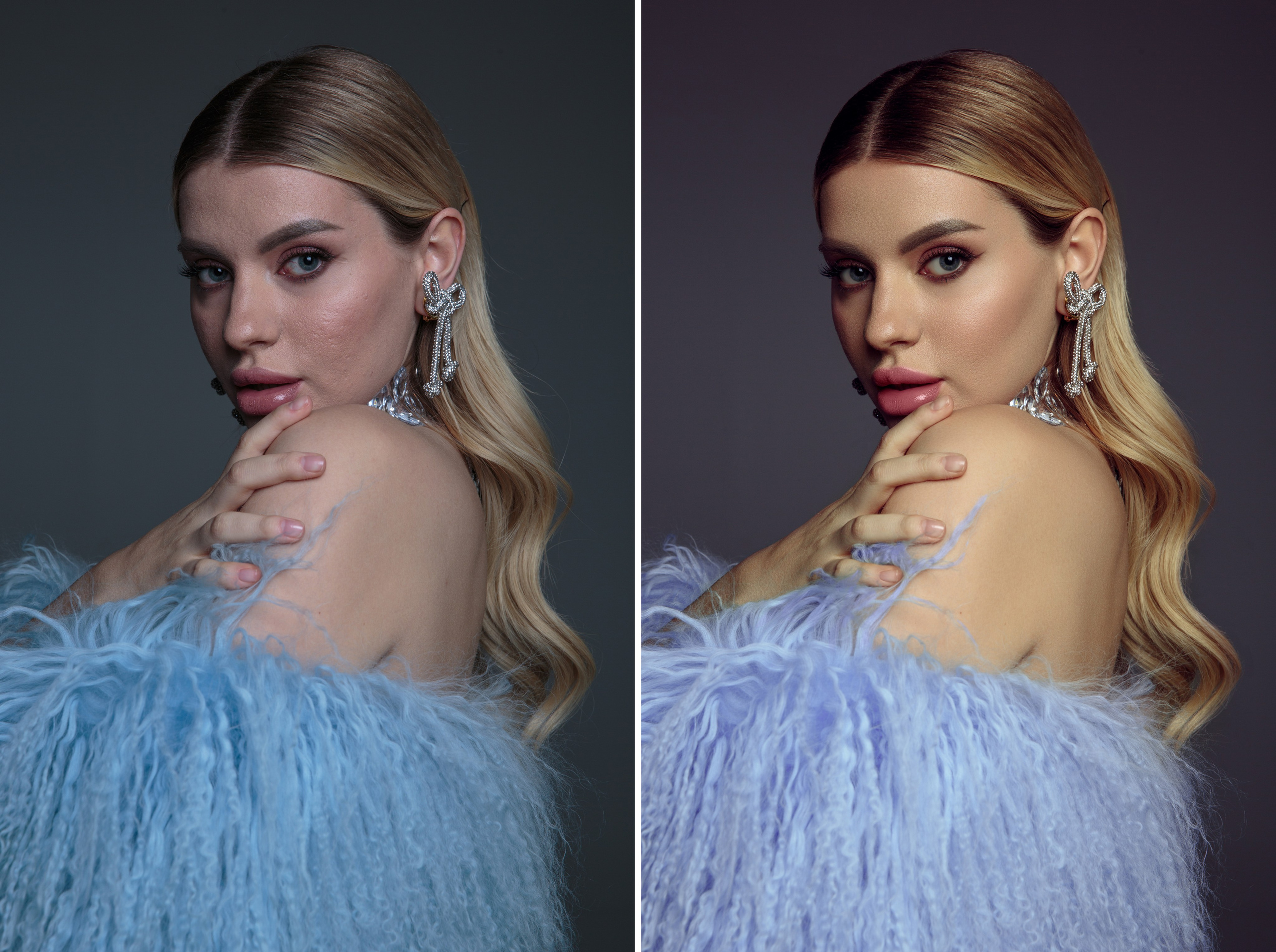 High-End Beauty Portrait Photo Retouching in Photoshop.Professional services from Retoucher Olha Kompaniiets