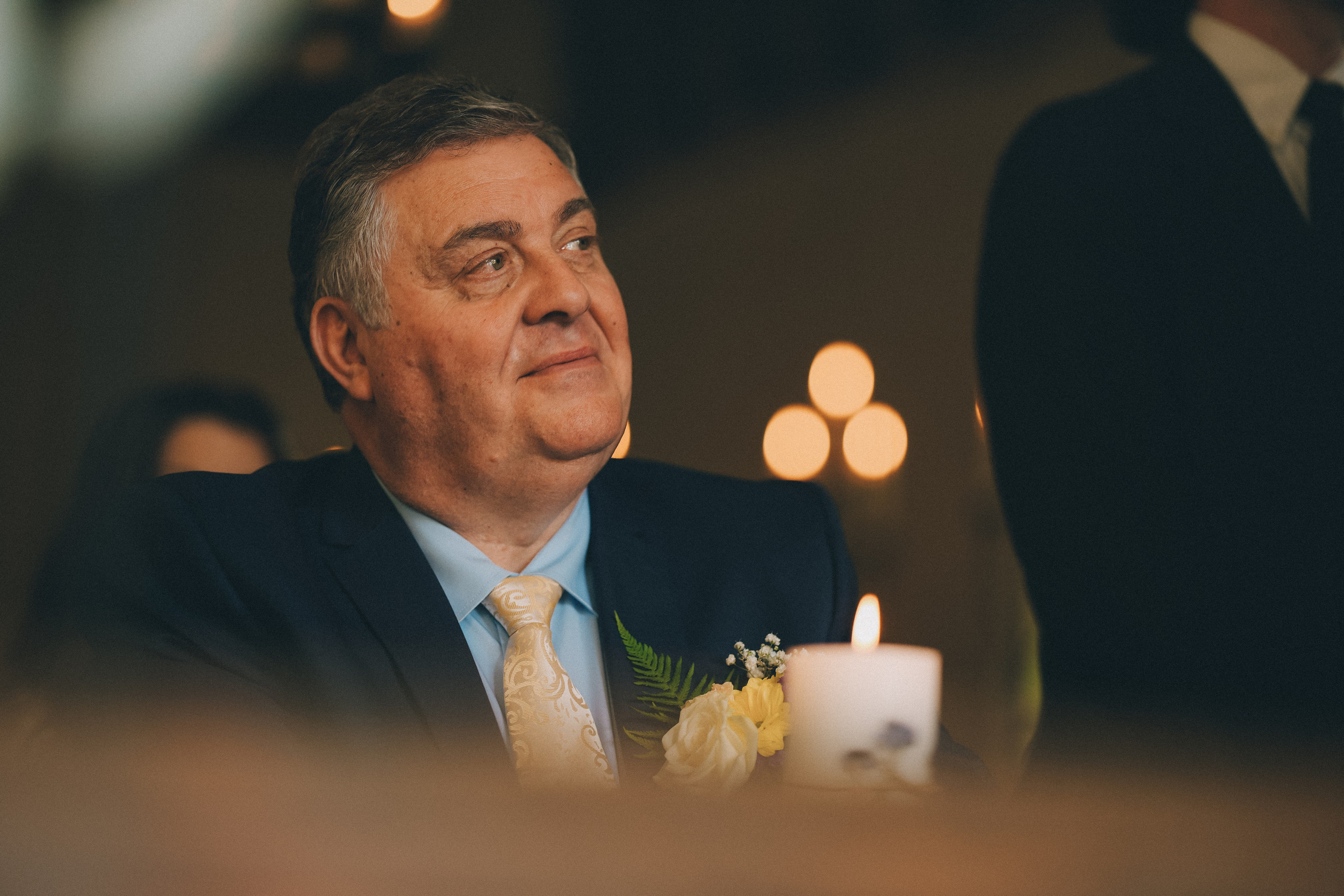 happy dad at wedding