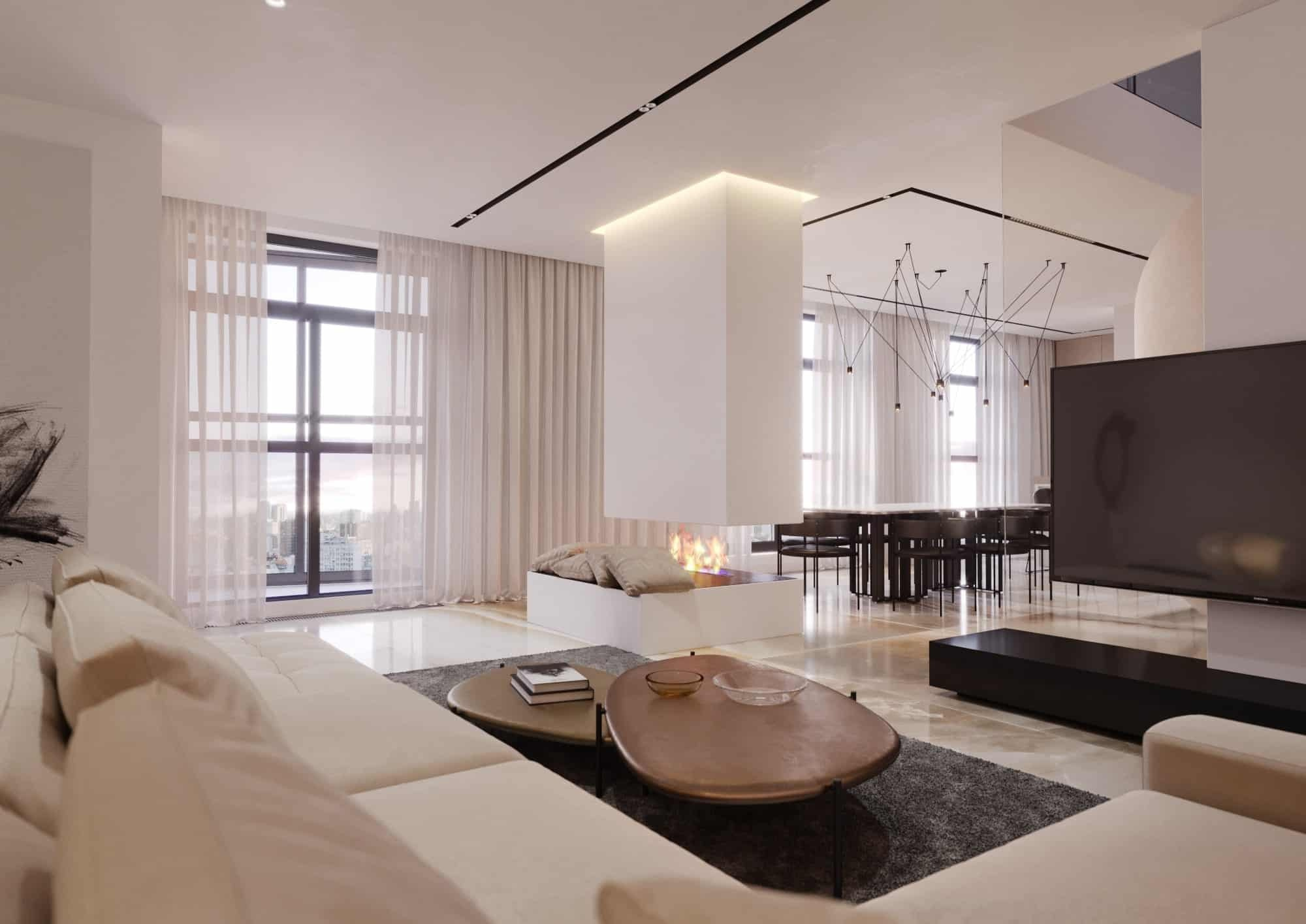 CONTEMPORARY PENTHOUSE. Дизайн интерьера и 3D-визуализация | AB Design Buro