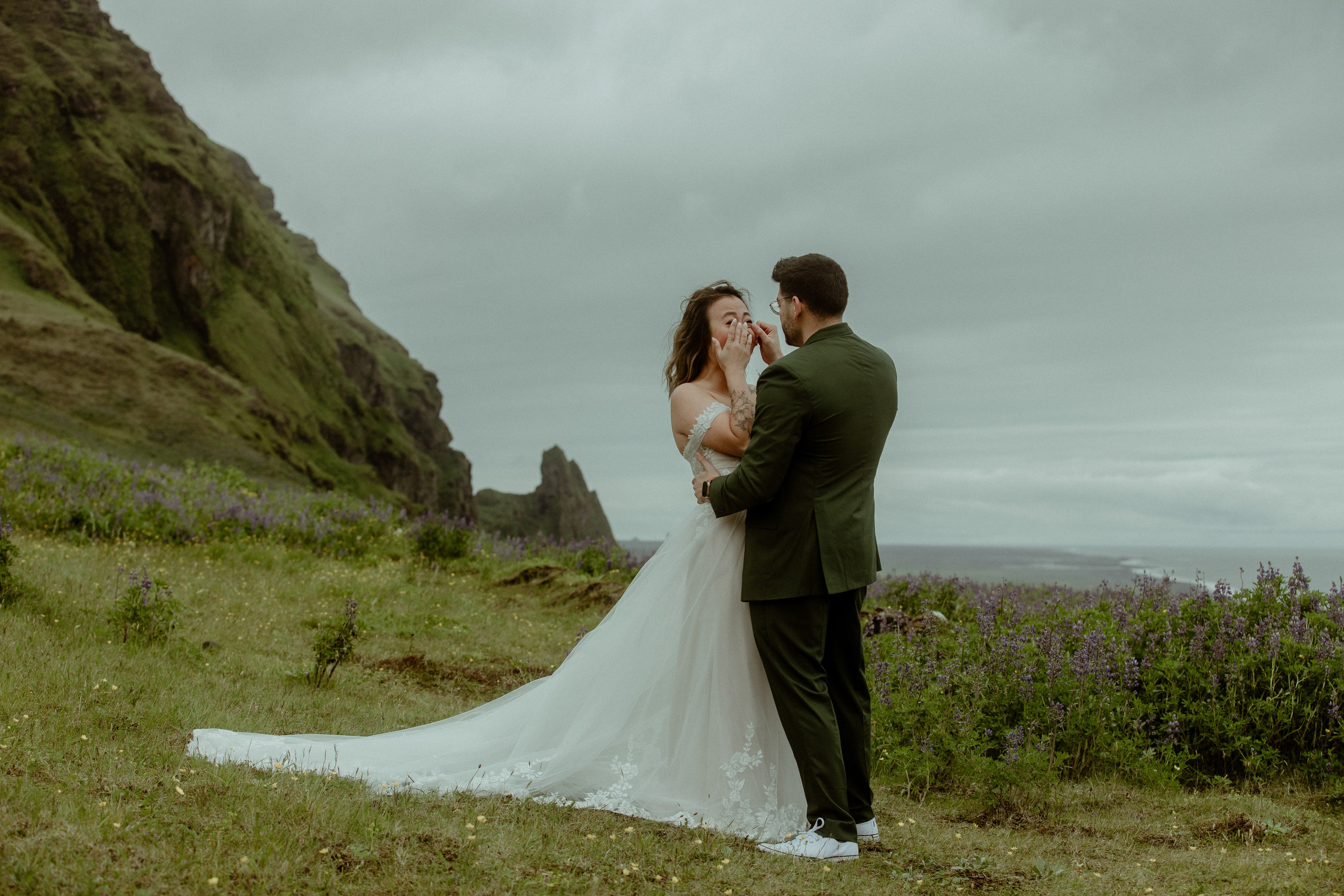 Elopement at Kvernufoss Waterfall. Iceland elopement photographer & videographer
