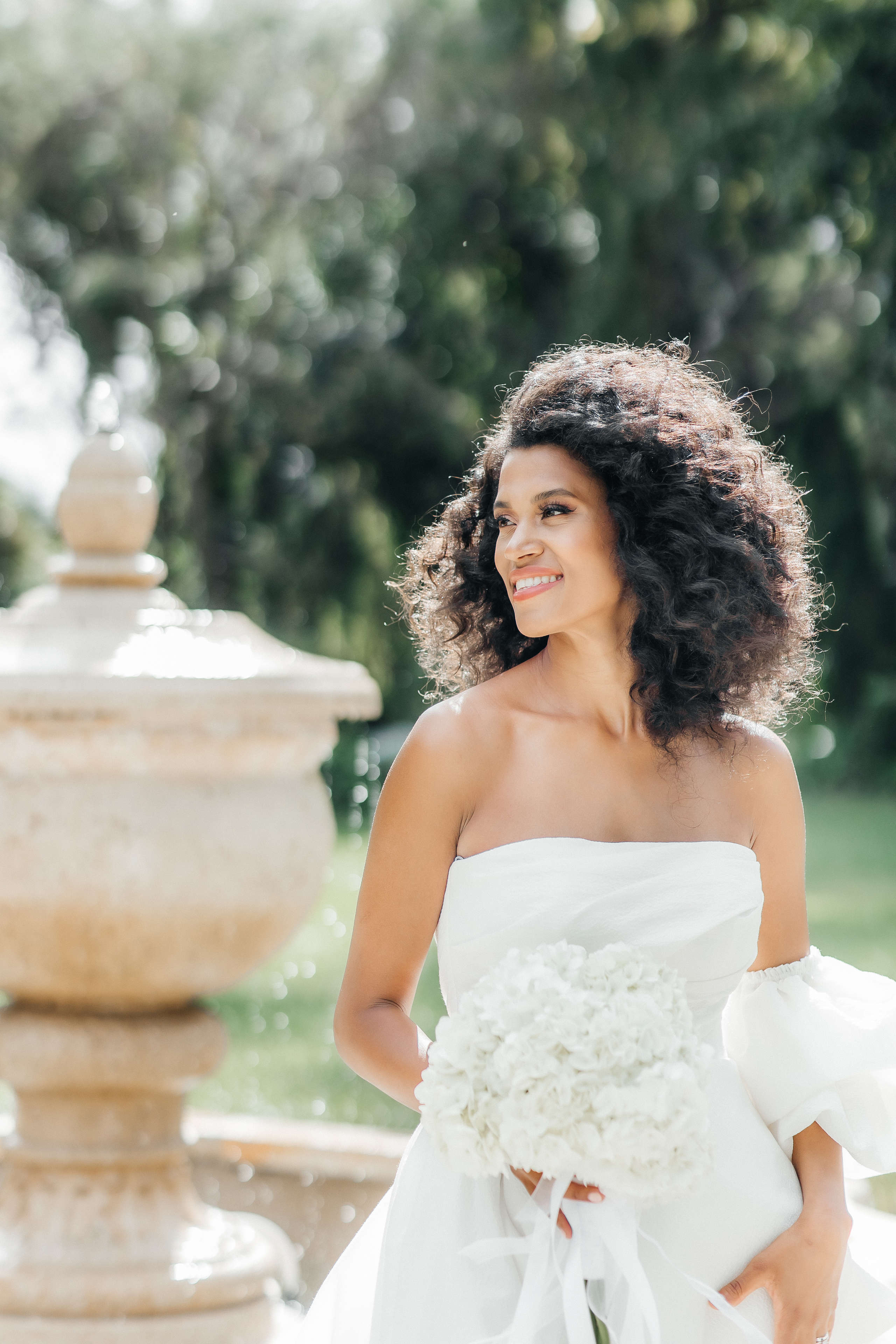 Portraits of the Brides at Spanish Monastery in Miami. Wedding Photo & Video