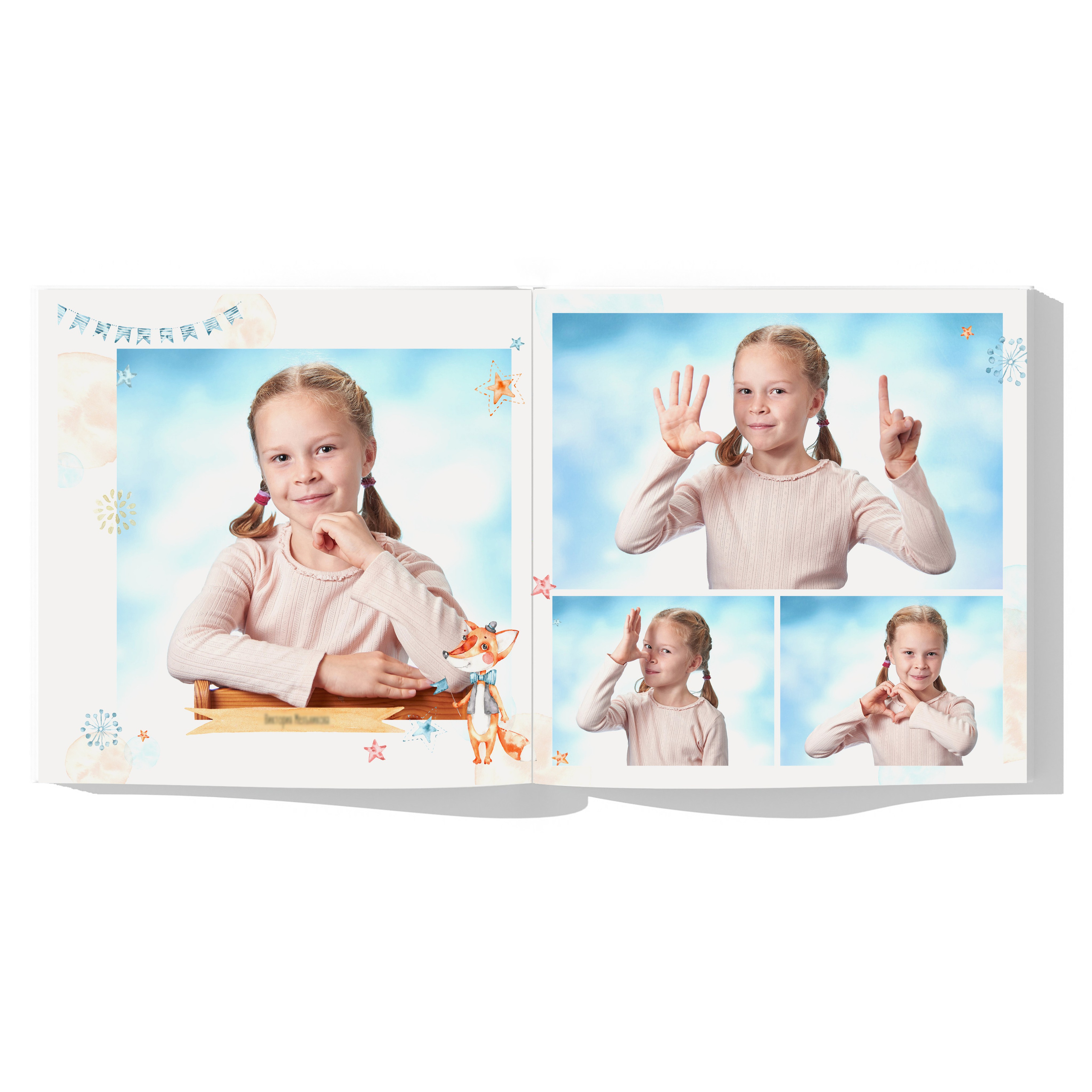 Индивидуальный разворот с веселыми эмоциями ребенка