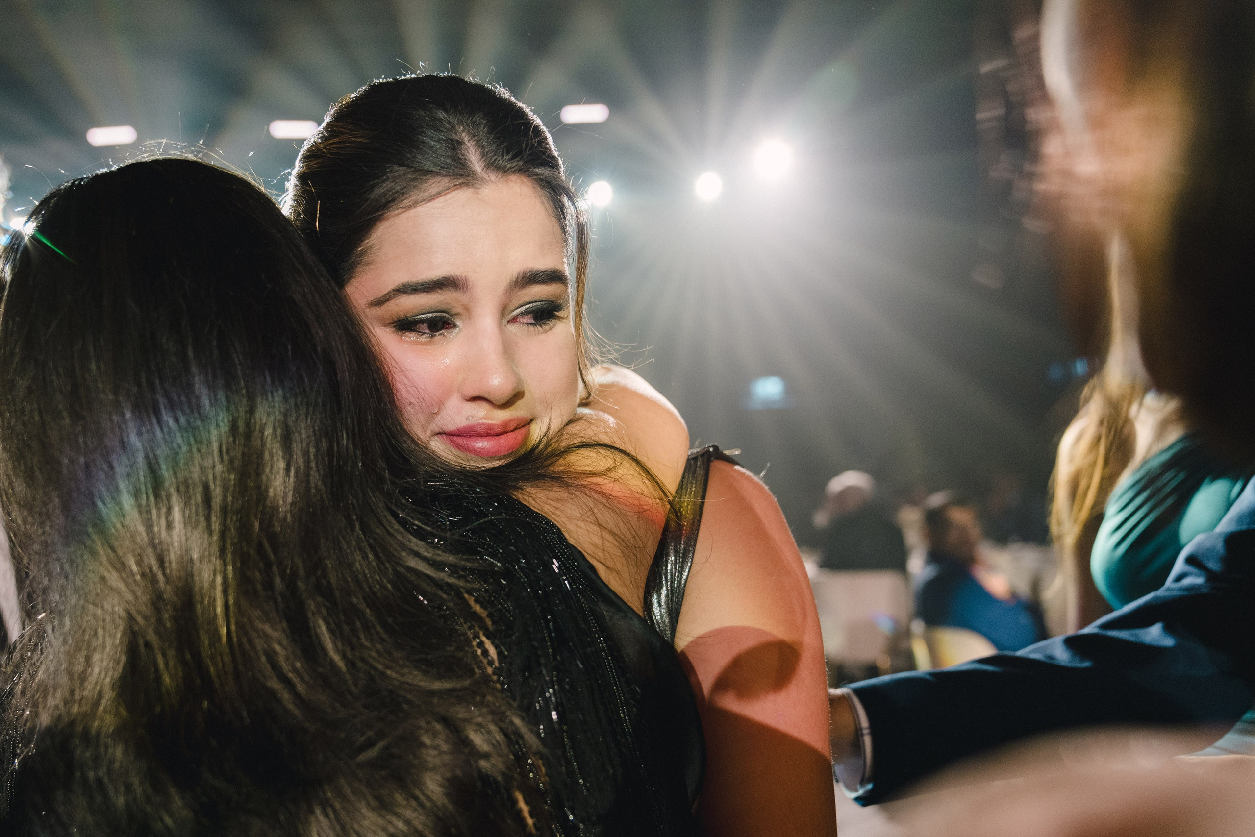 Touching portrait of the lady with a tear on her cheek