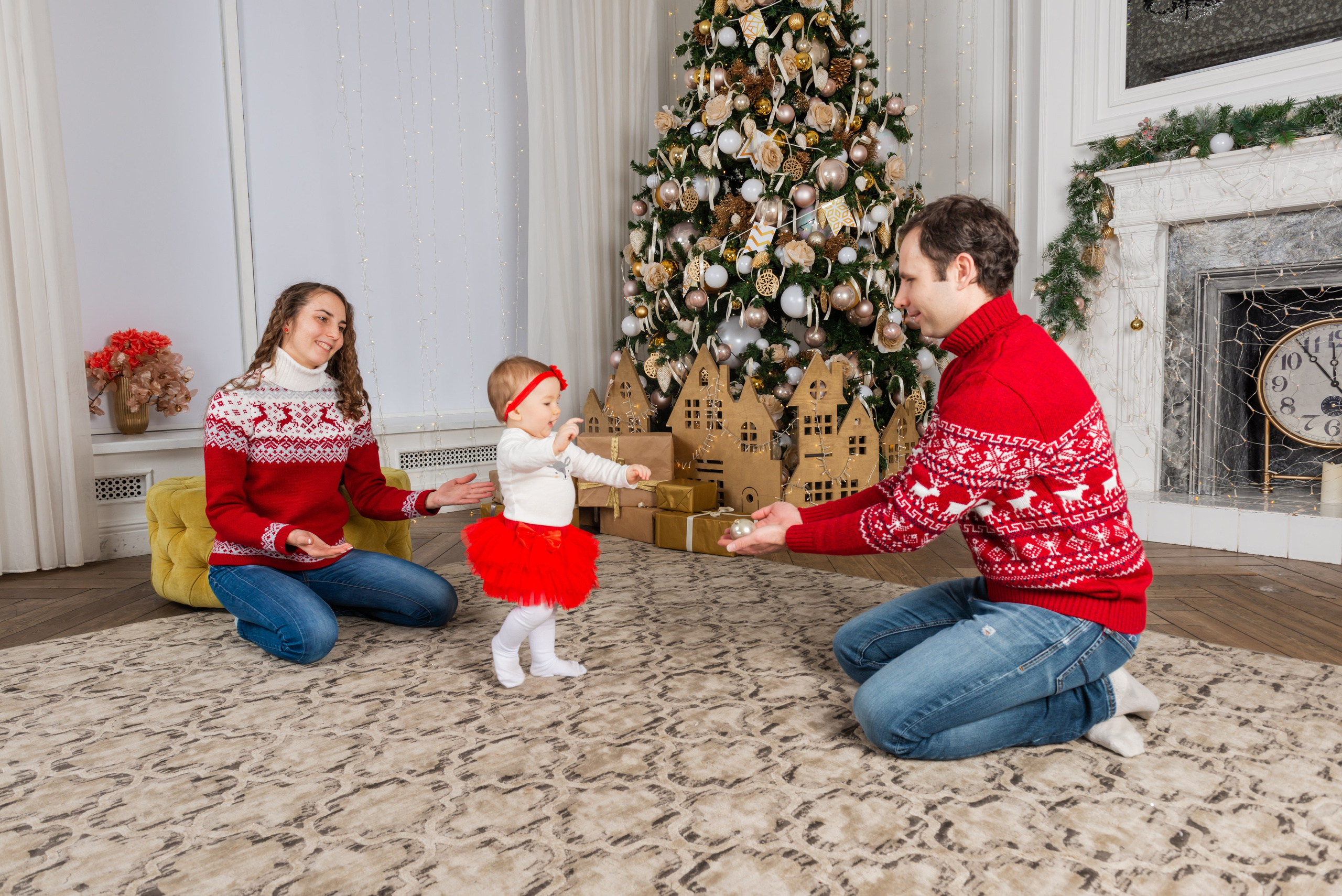 Семейная фотосессия с детьми в студии. FOTÓGRAFO MÉXICO QUINTANA ROO