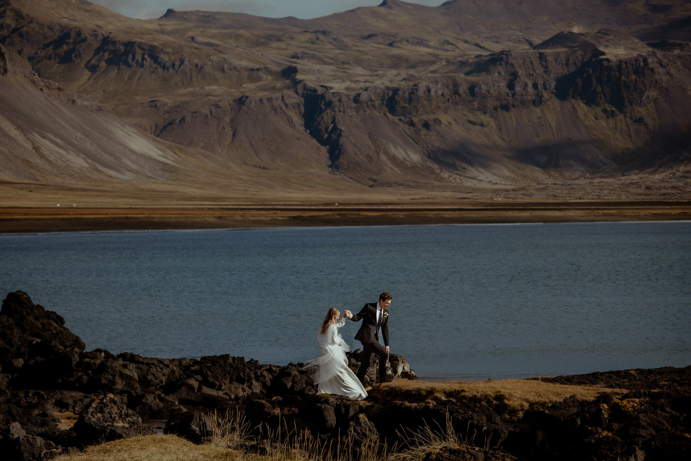 Iceland elopement at Budir Black Church | Snæfellsnes wedding by Iceland elopement photographer & videographer. Iceland elopement photographer & videographer