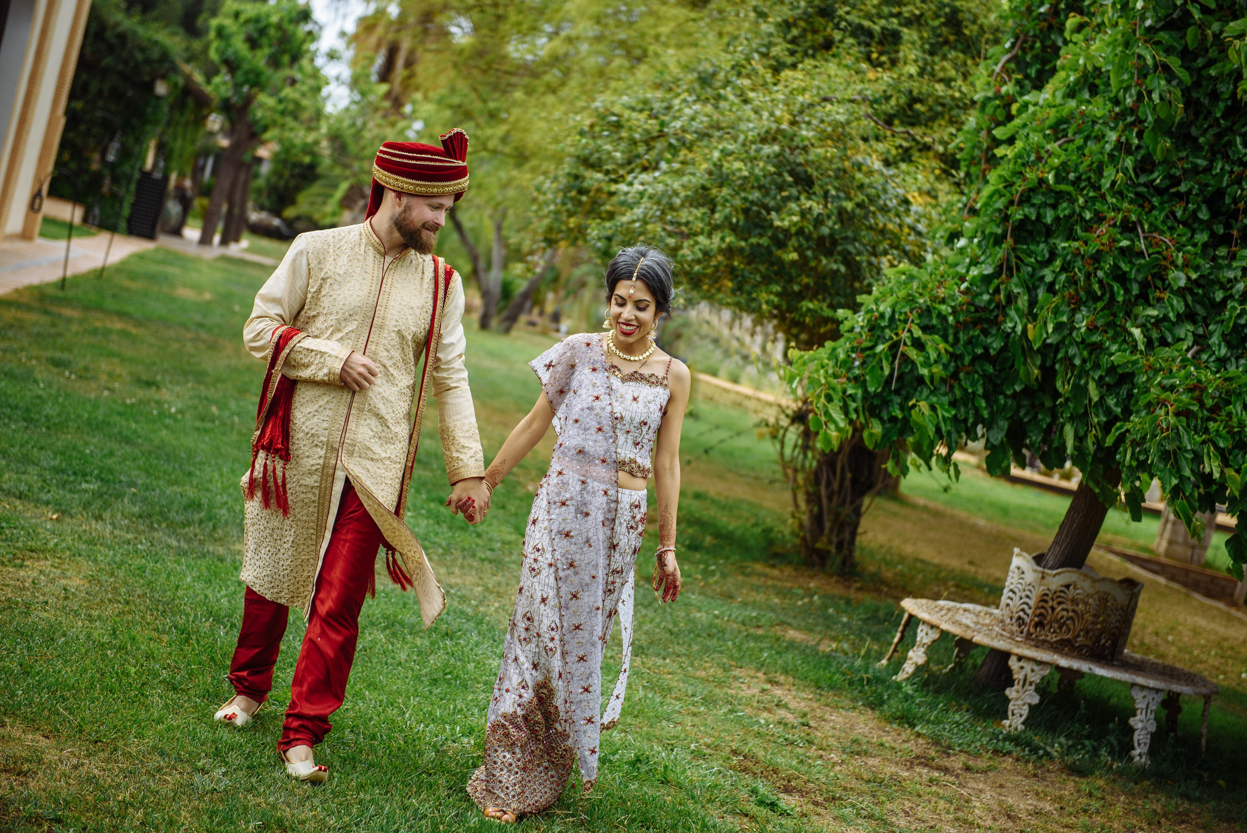 Elegancia Oriental. La Magia de una Boda India en La Gran Villa Rosa. Фотограф Екатерина Гасанова — фотосессии в Барселоне