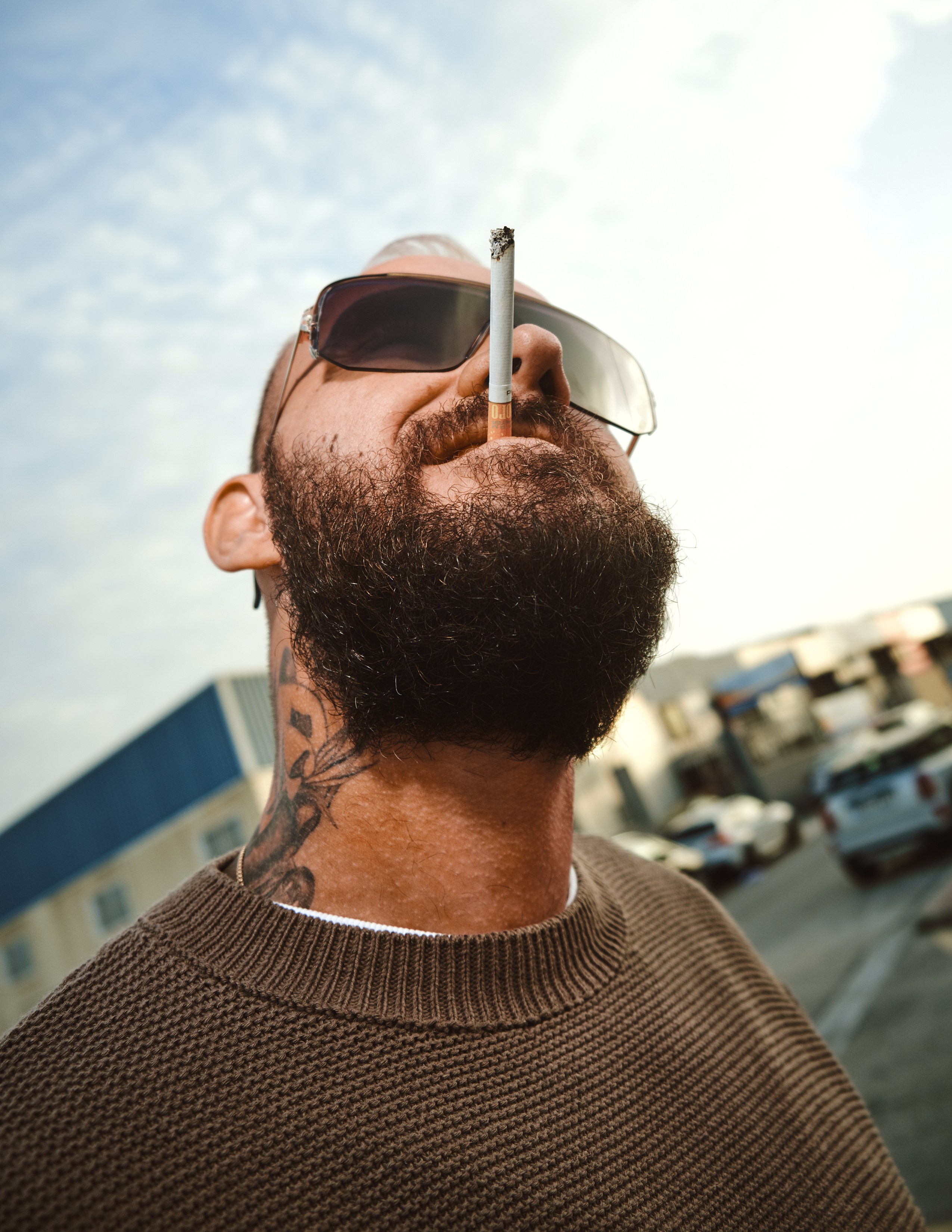 Street photography with flash light in the industrial area of Torrevieja, Alicante