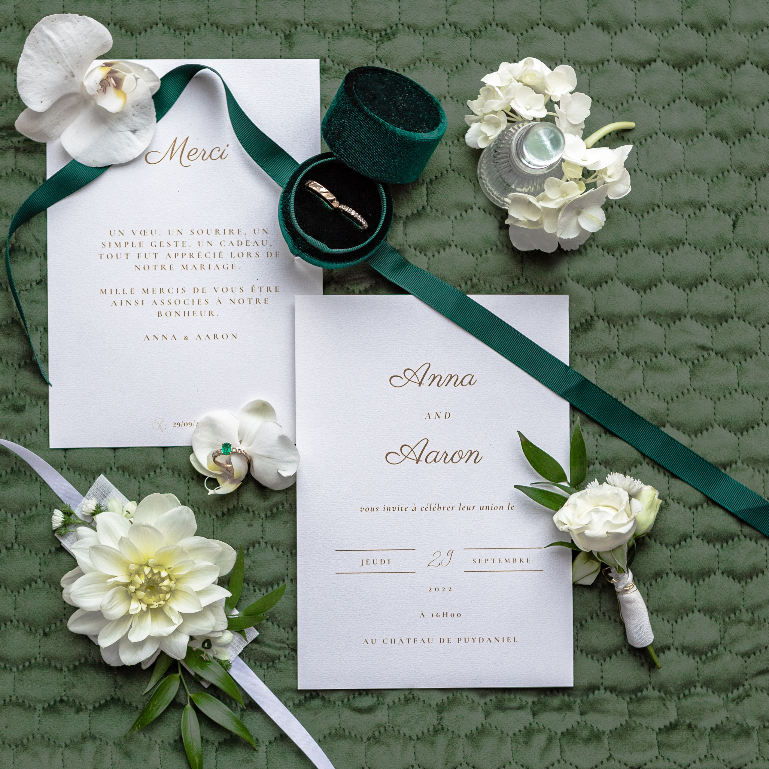 Emerald themed wedding in Château de Puydaniel. Eugénie Smirnova — photographe à Toulouse et dans le sud-ouest de la France