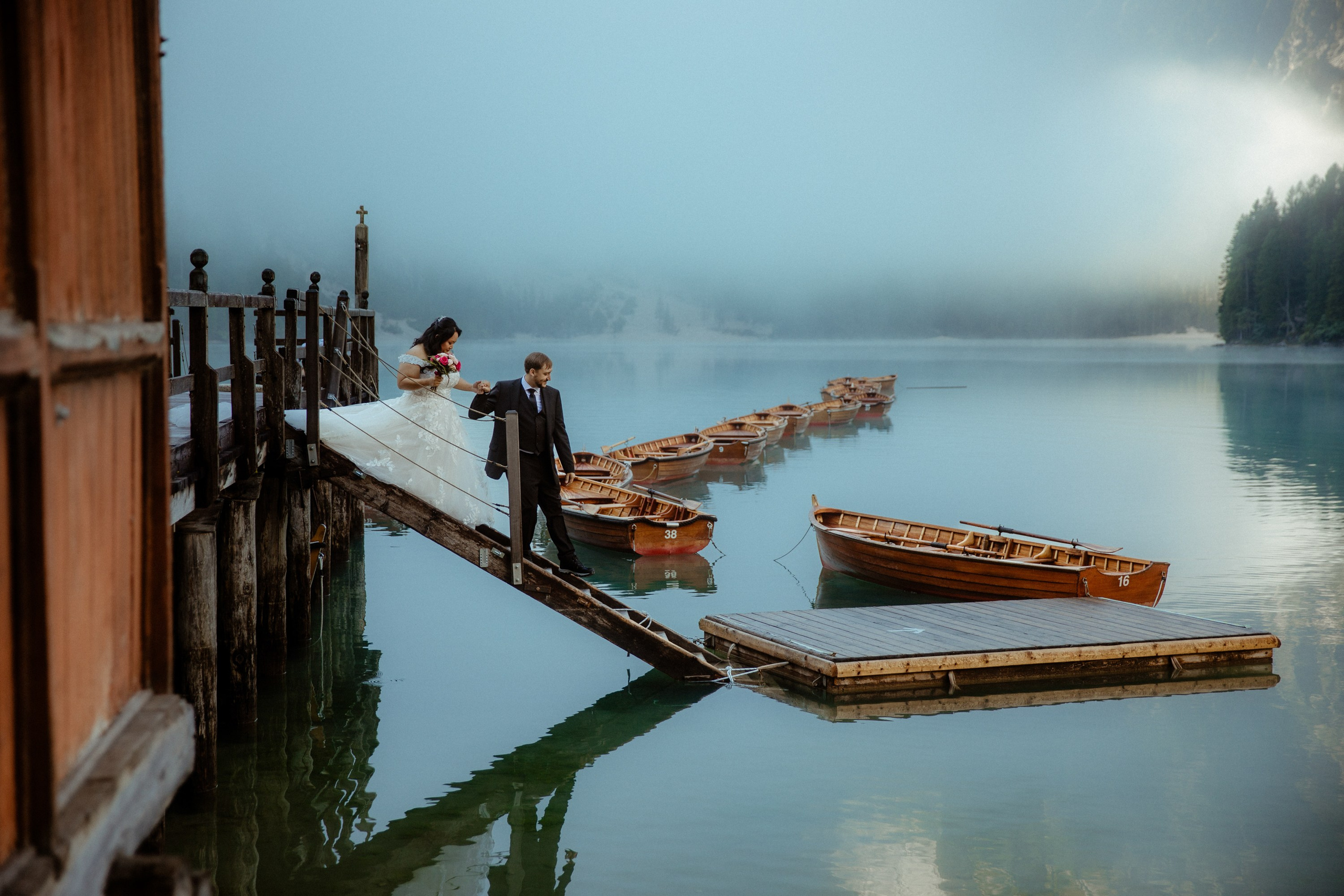 Secret Dolomites elopement at Lago di Braies & Cadini di Misurina | Best place to elope in Italy. Iceland elopement photographer & videographer