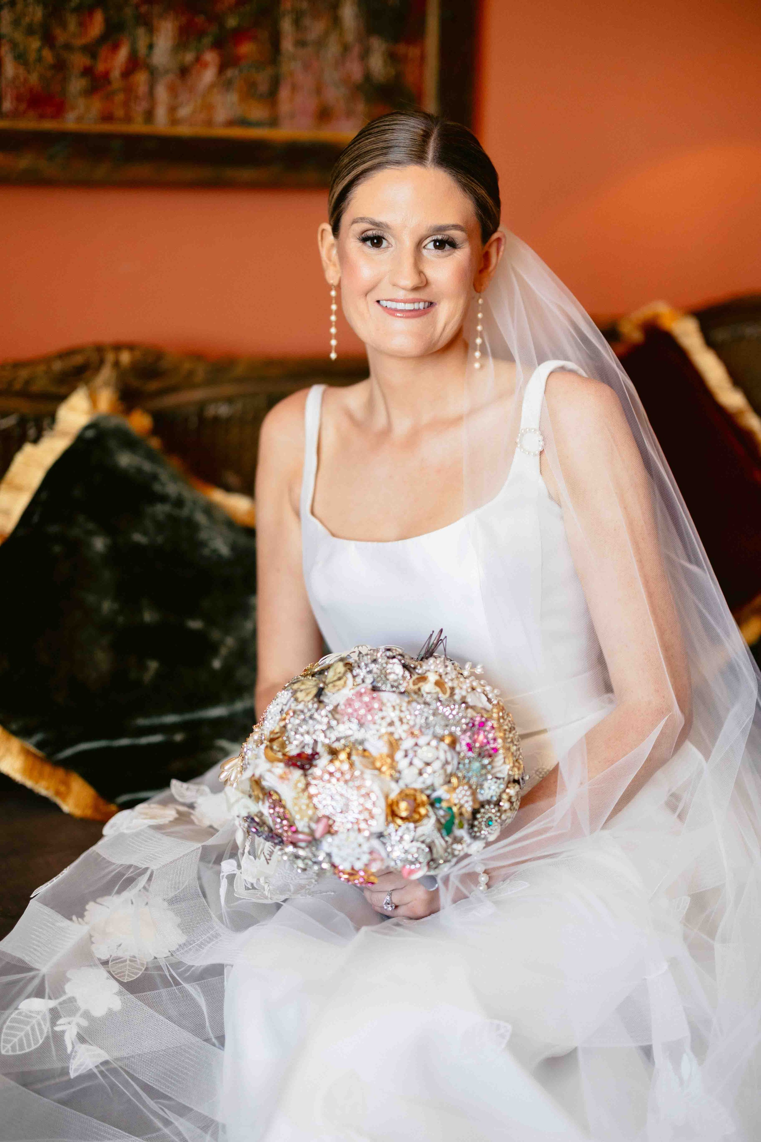 Bride Getting Ready in Gran Villa Rosa Barcelona Wedding Venue