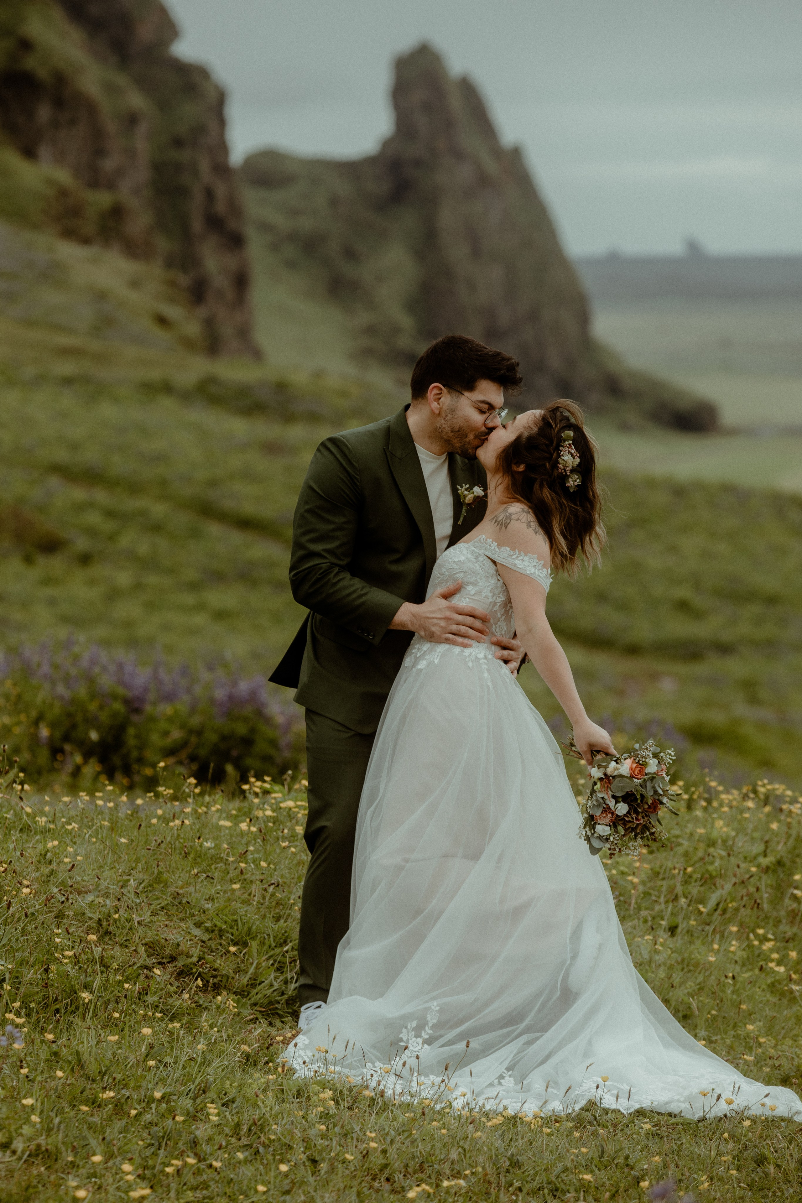 Elopement at Kvernufoss Waterfall. Iceland elopement photographer & videographer
