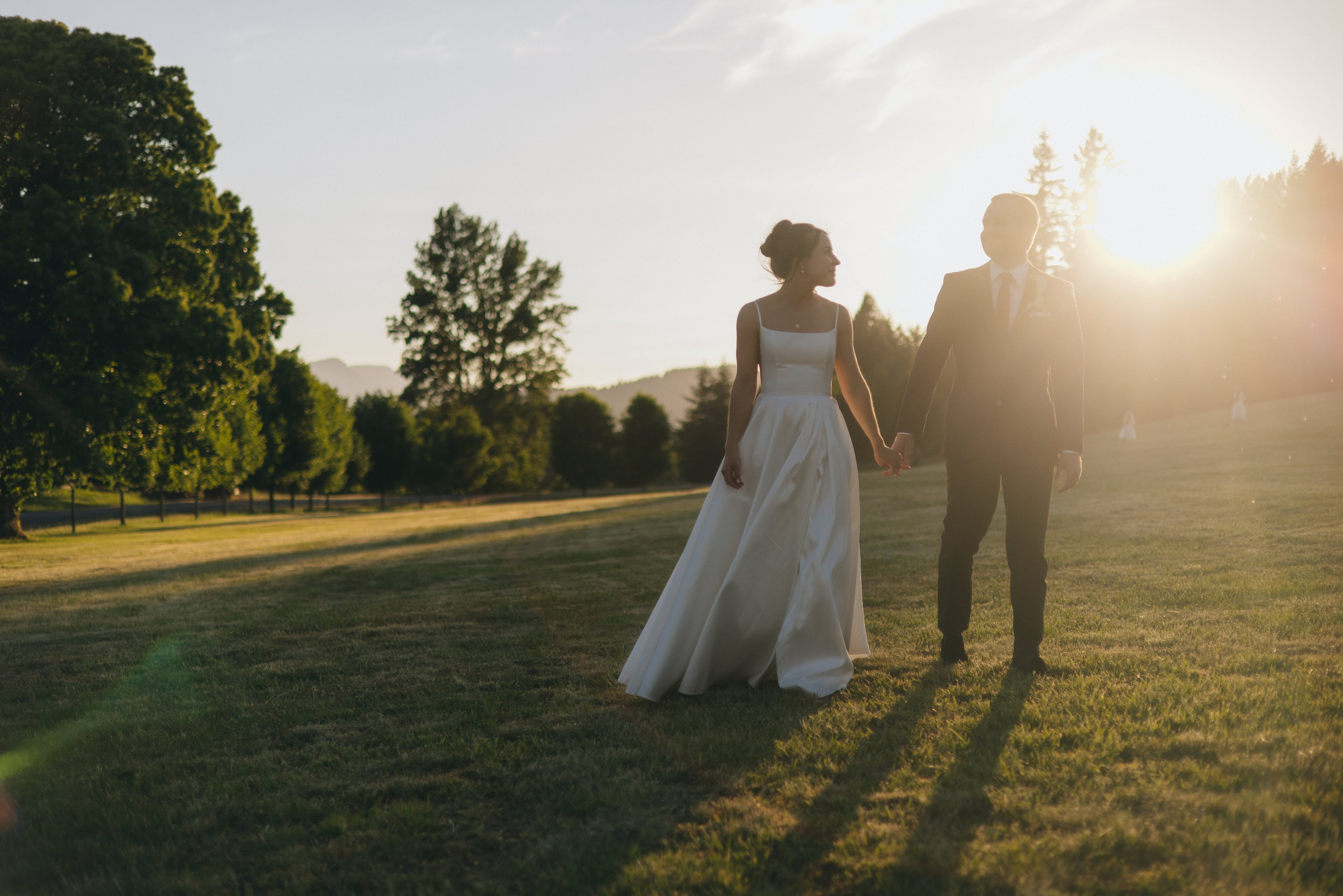 Shelby and Riley during their wedding at Wind Mountain Ranch in the Columbia River Gorge, Washington