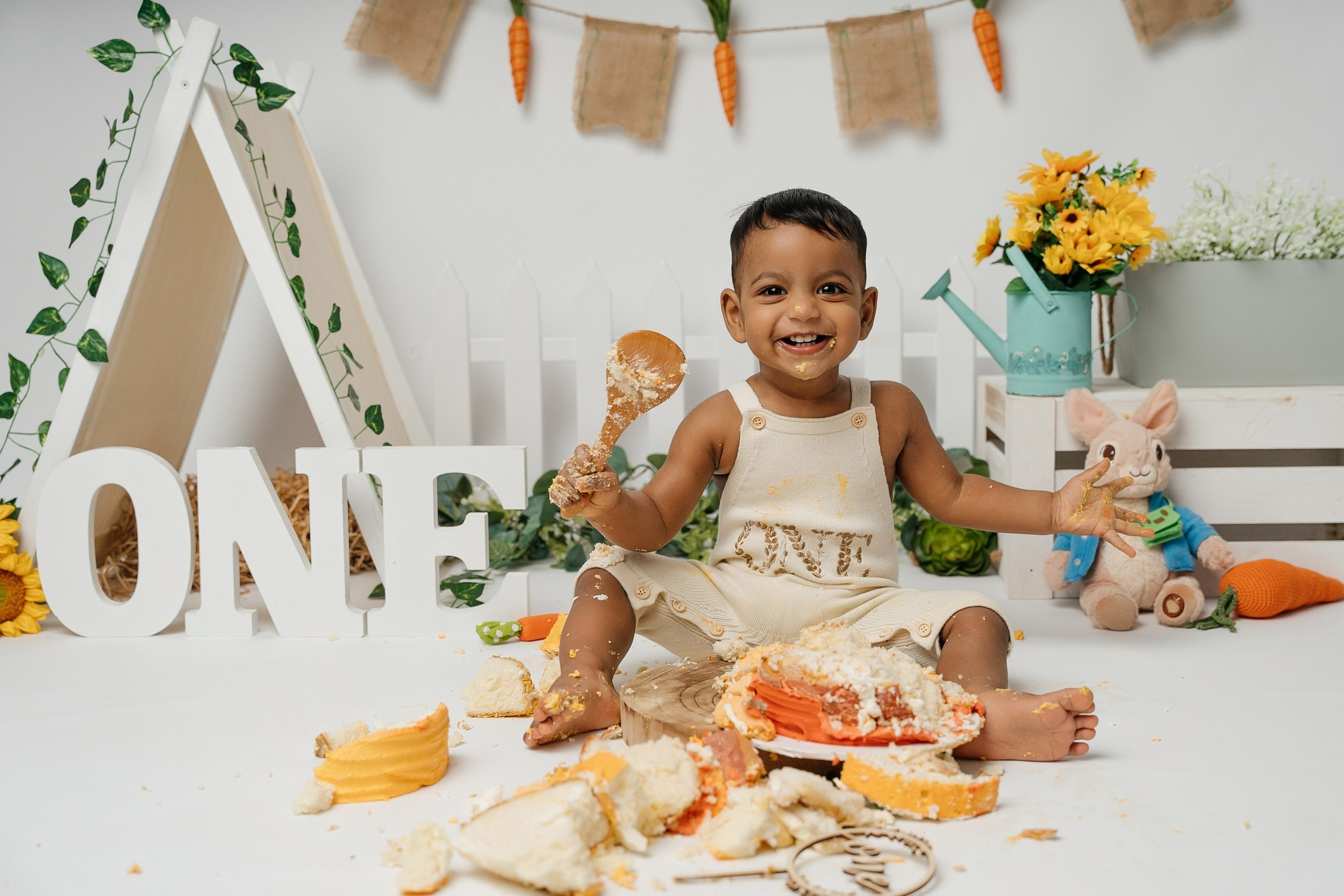 Peter rabbit cake smash session. Newborn and family photographer. Hills District. Sydney