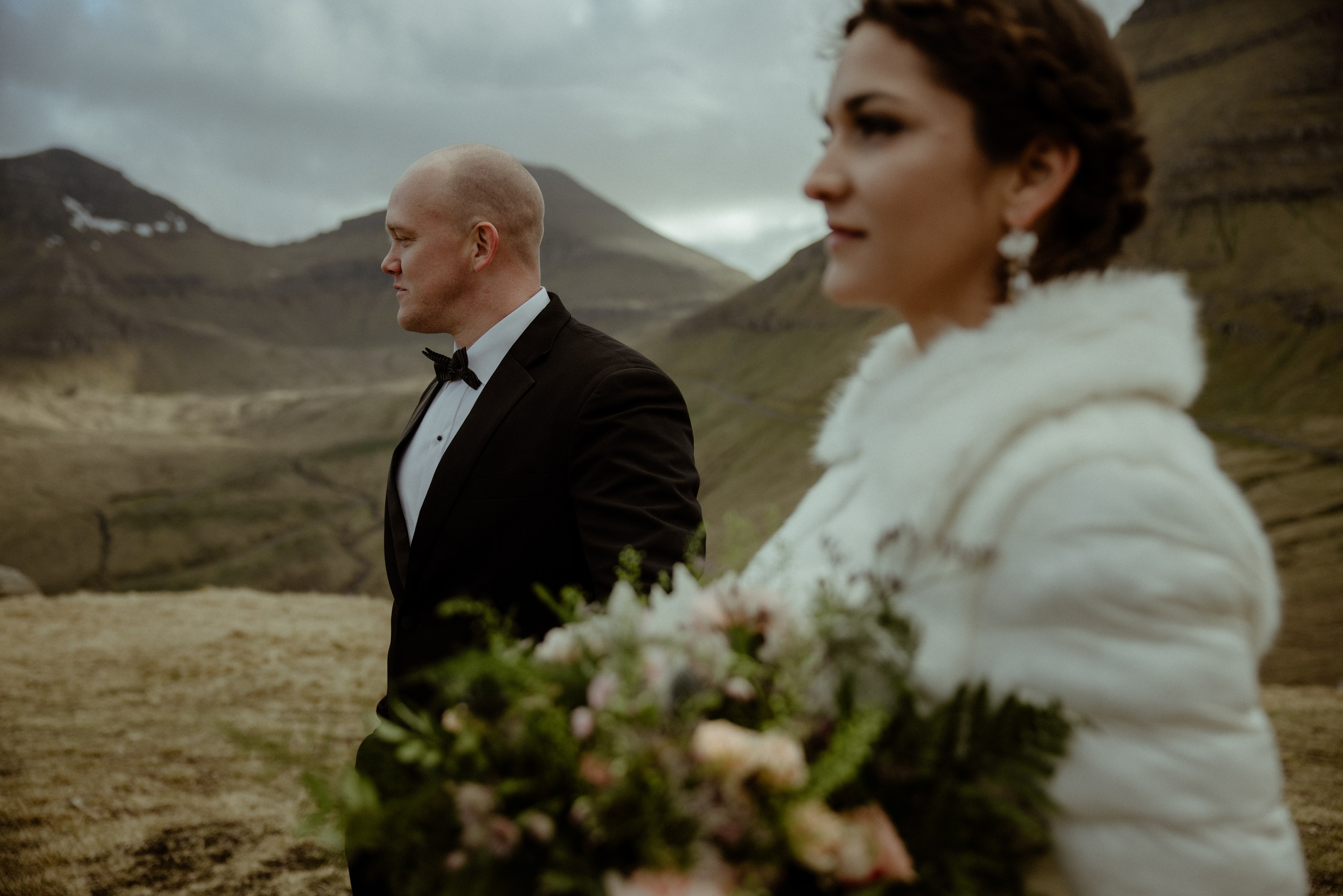 Elope at Faroe islands to celebrate 10 years anniversary. Iceland elopement photographer & videographer