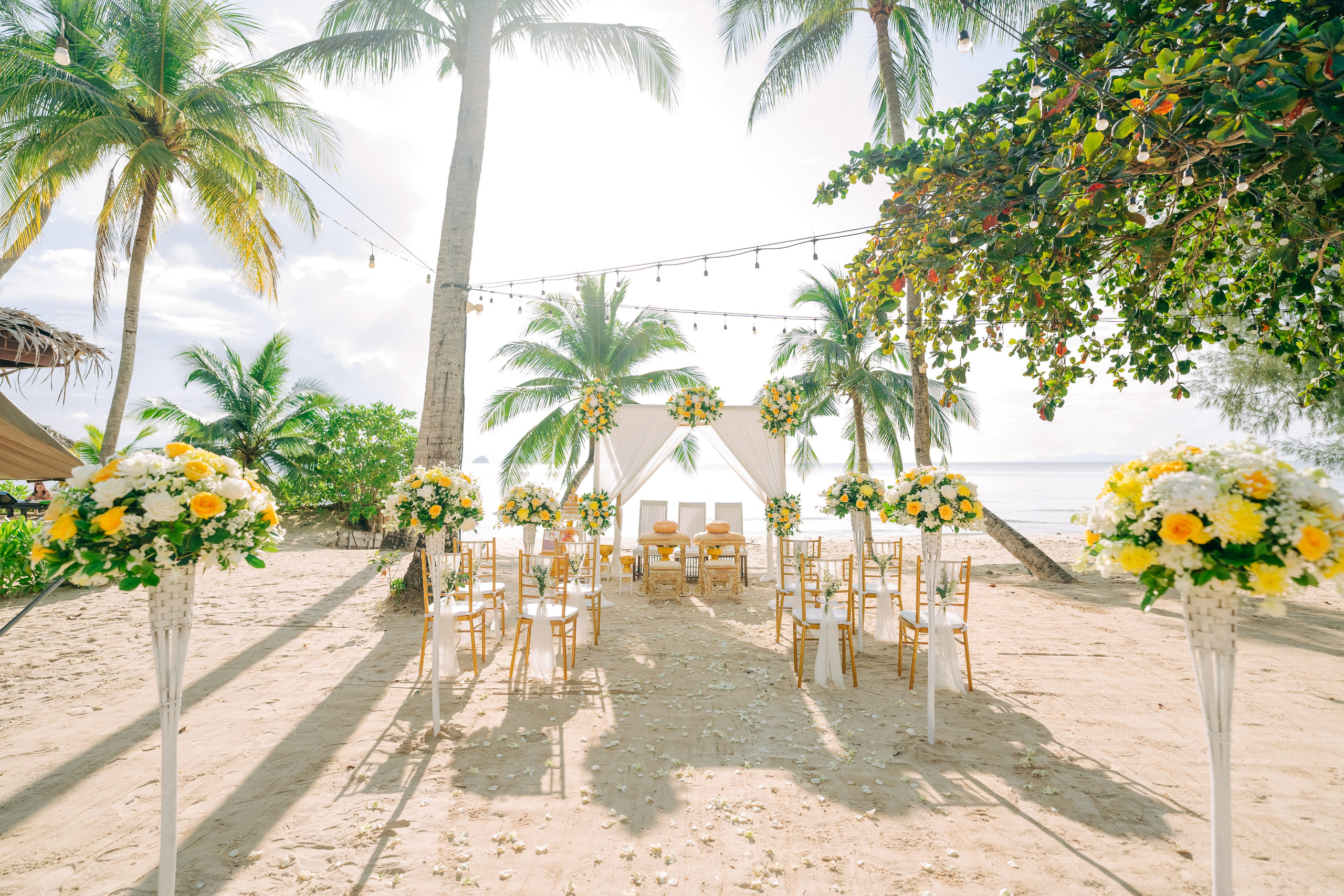Buddhist blessing wedding Ceremony on Koh Samui, Thailand