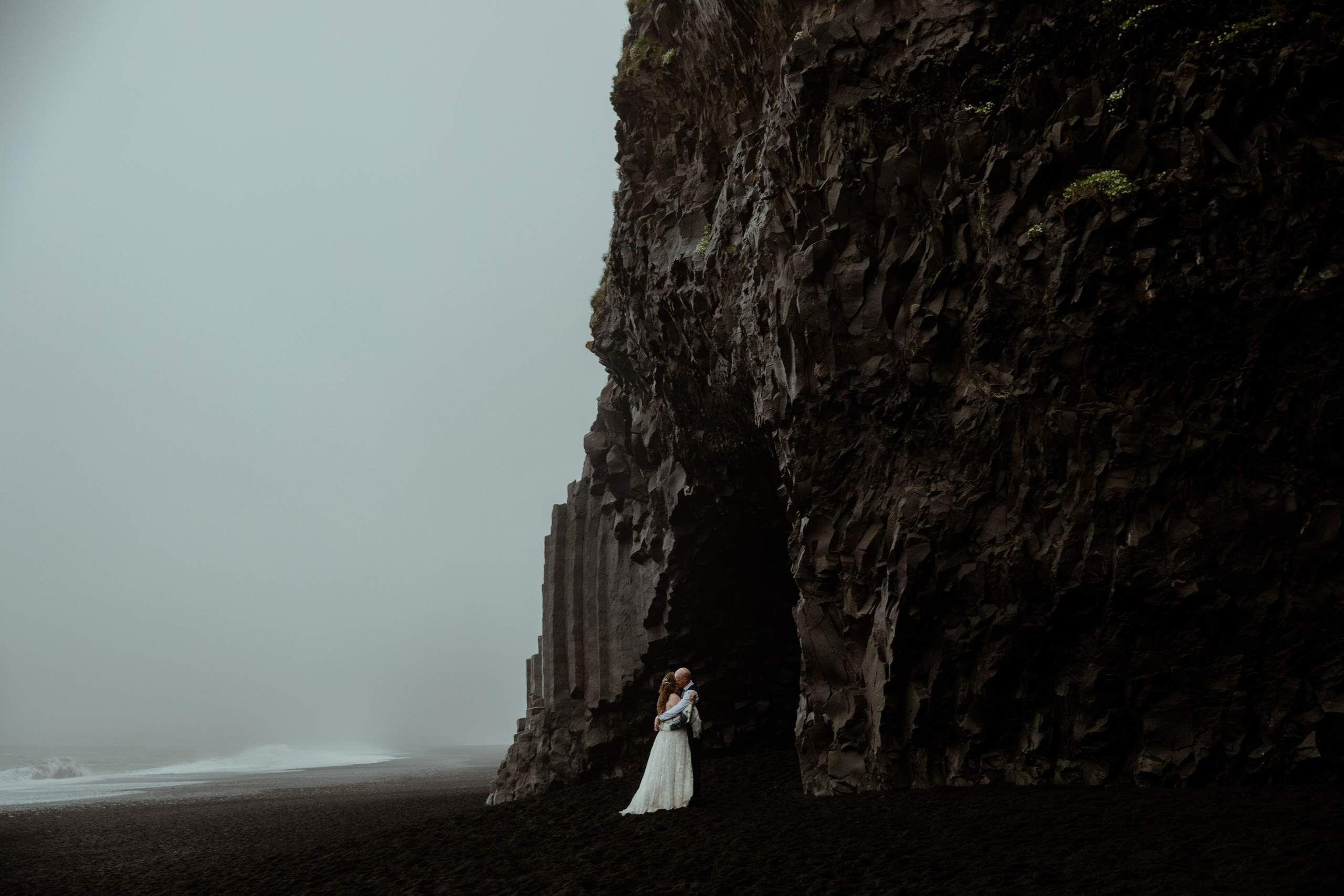 Iceland Elopement at Black Sand Beach. Iceland elopement photographer & videographer