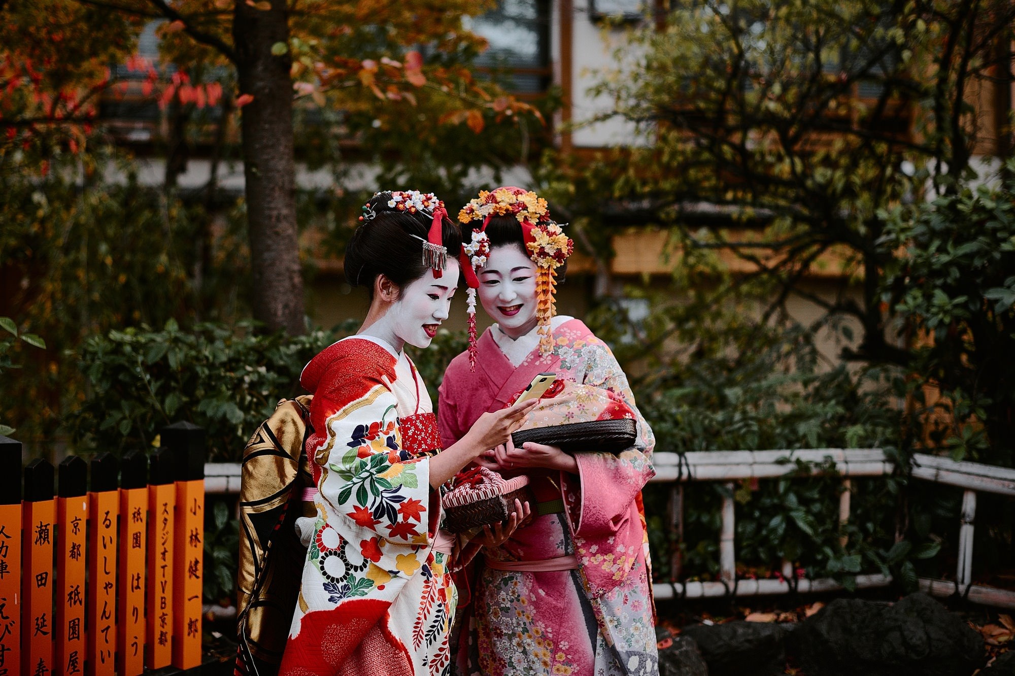 Geisha on streets of Gion Kyoto Japan