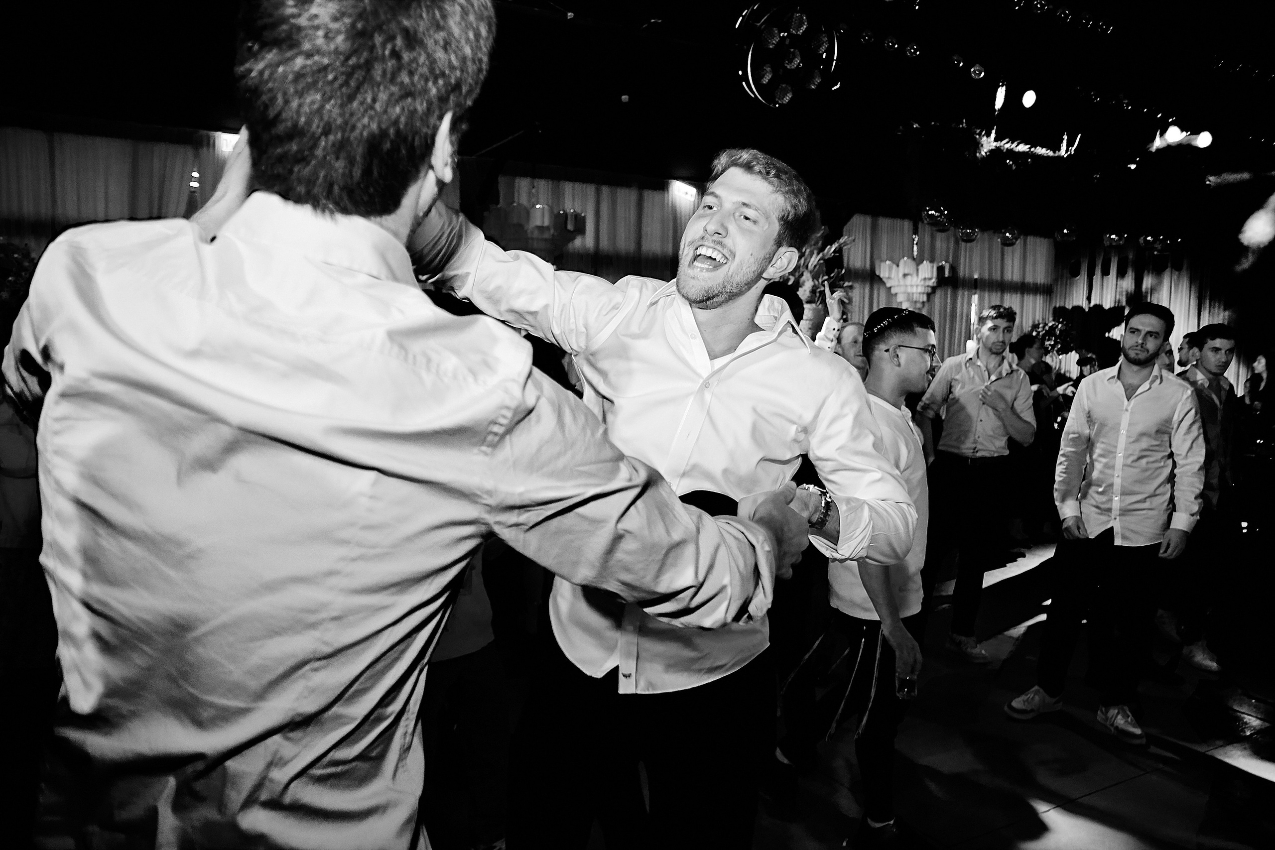 Wedding celebration black and white photography