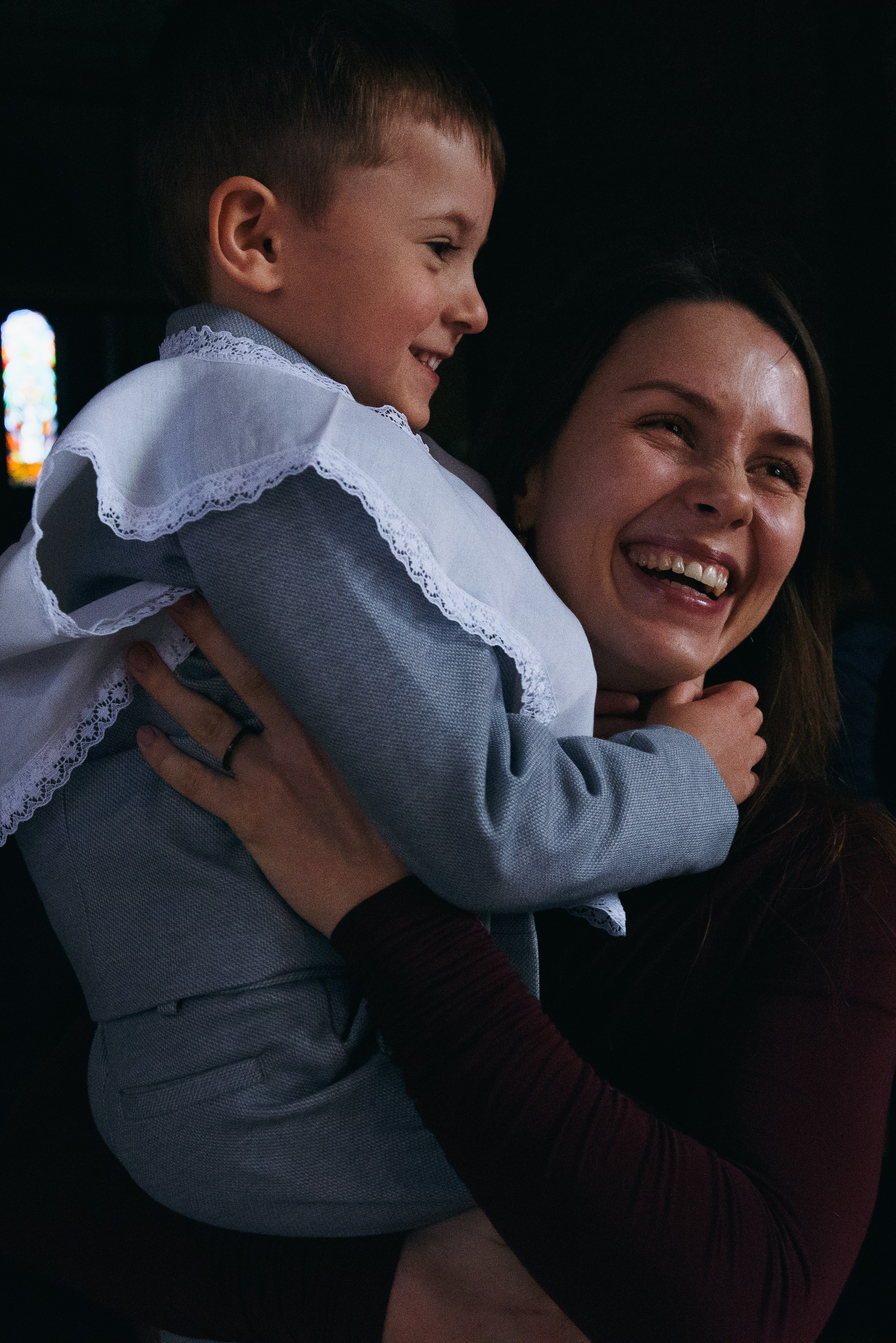 Baptism of a child in Milan with a photographer