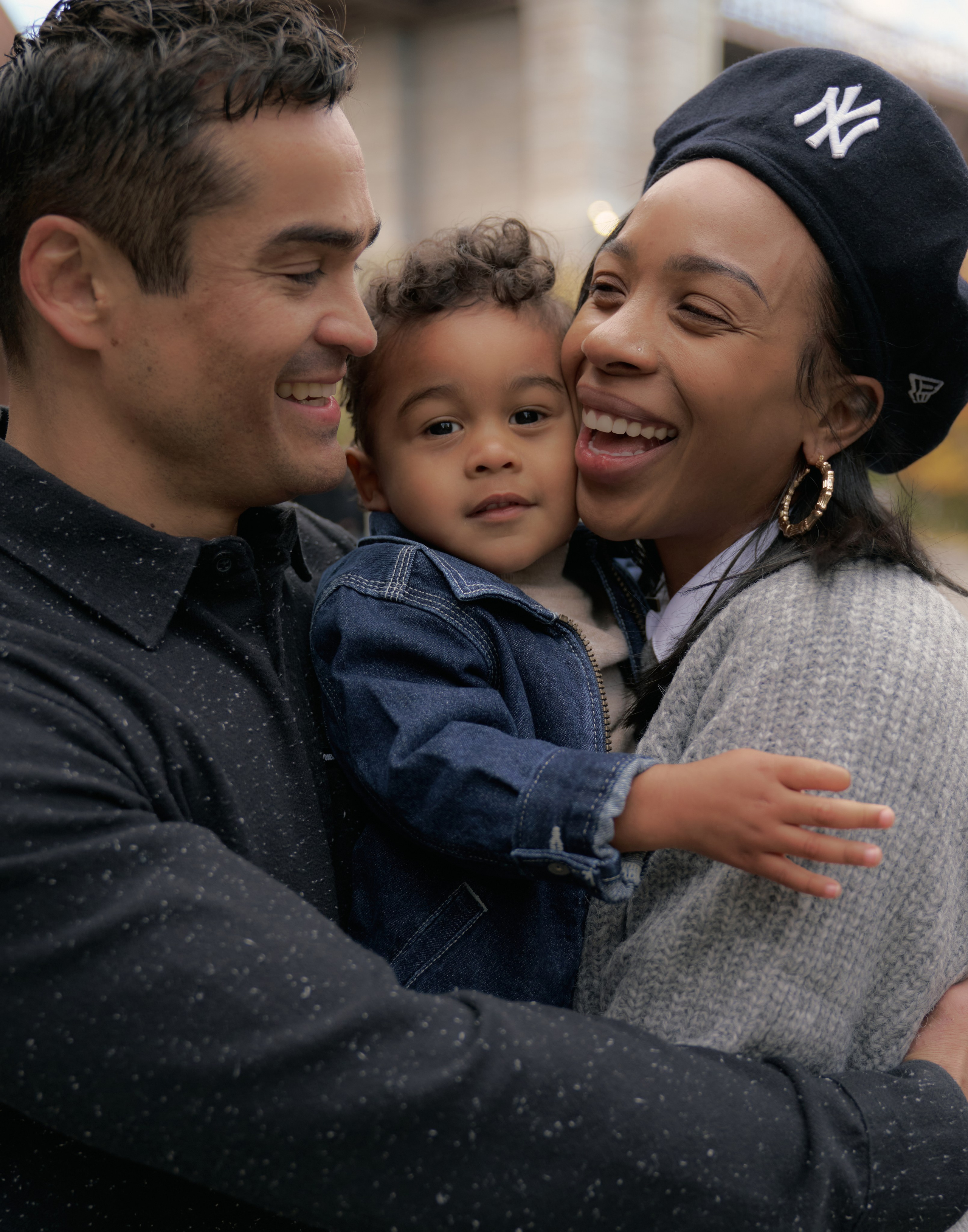 Family mini session in New York City with parents and toddler by NYC family photographer