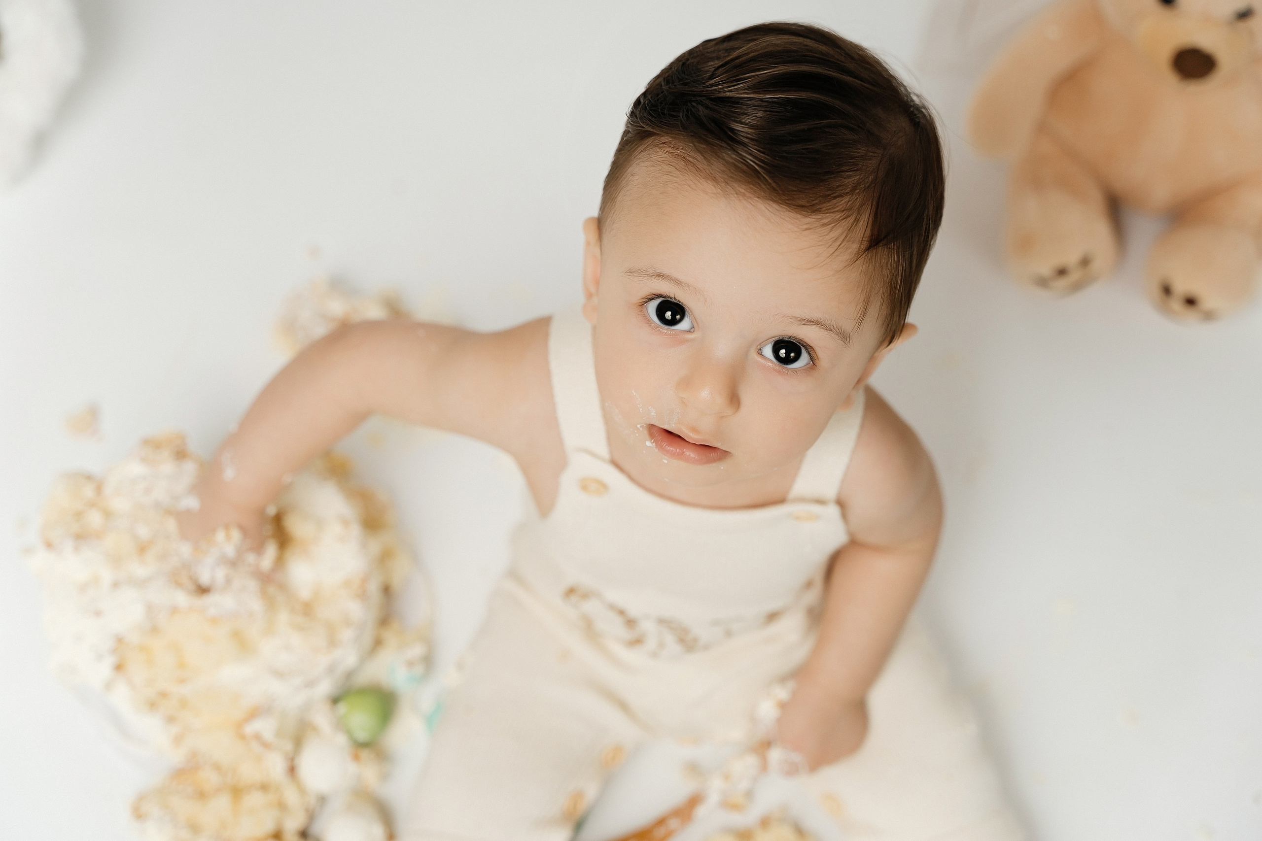 Teddy Bear One Year Cake Smash Photos. Newborn and family photographer. Hills District. Sydney