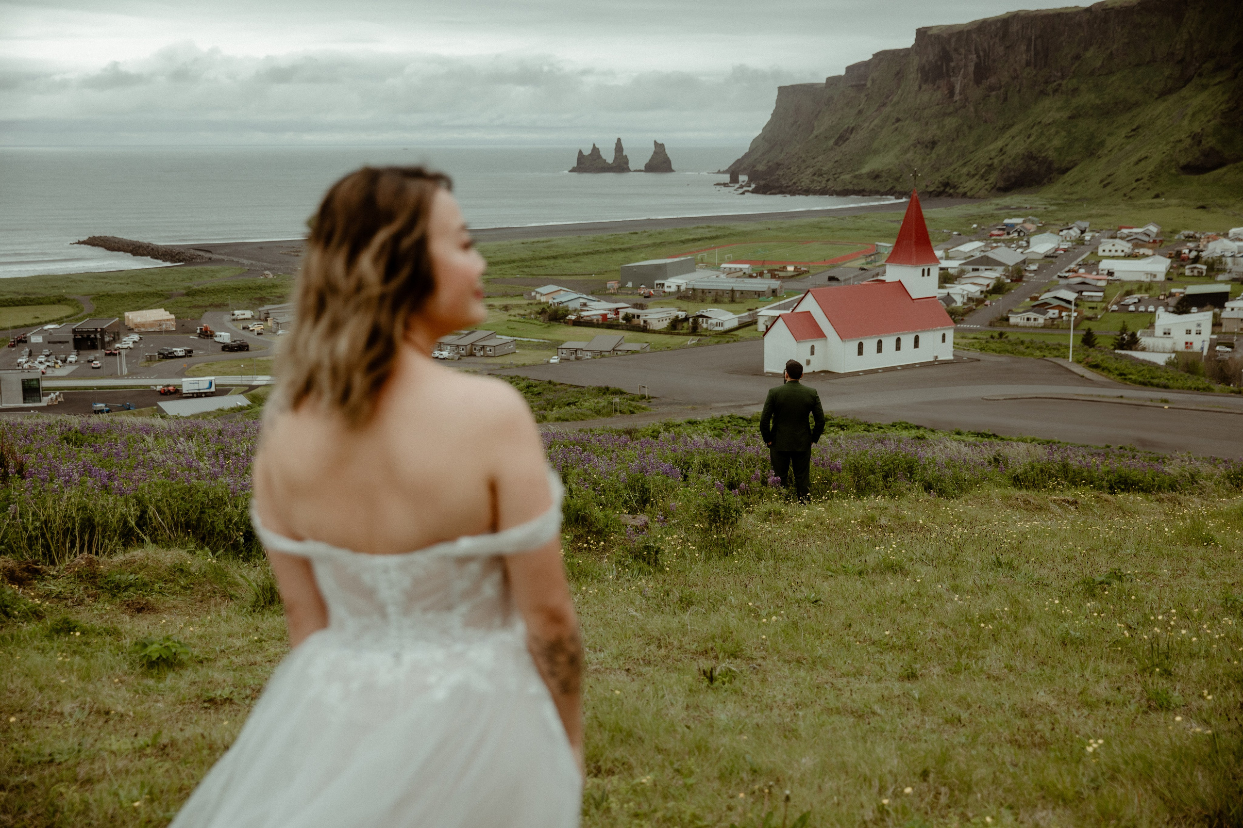 Elopement at Kvernufoss Waterfall. Iceland elopement photographer & videographer