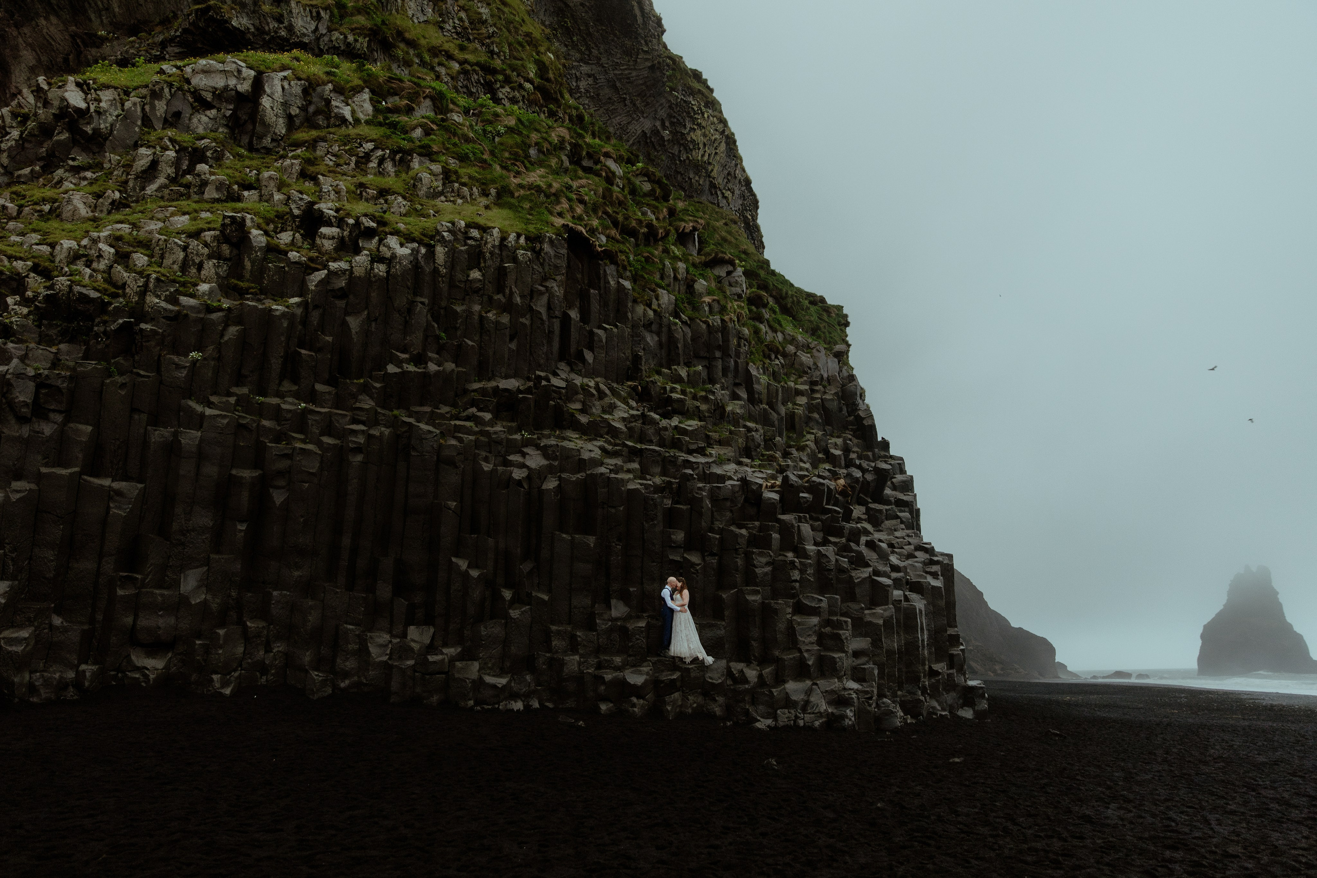 Iceland Elopement at Black Sand Beach. Iceland elopement photographer & videographer